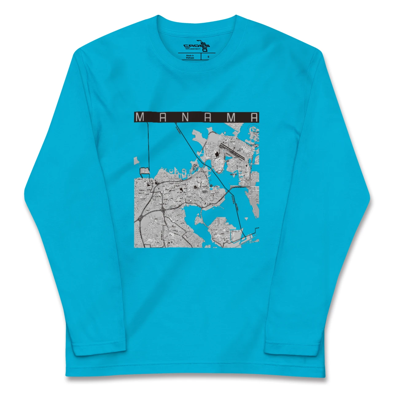 【マナーマ(バーレーン)】地図柄ロングスリーブTシャツ