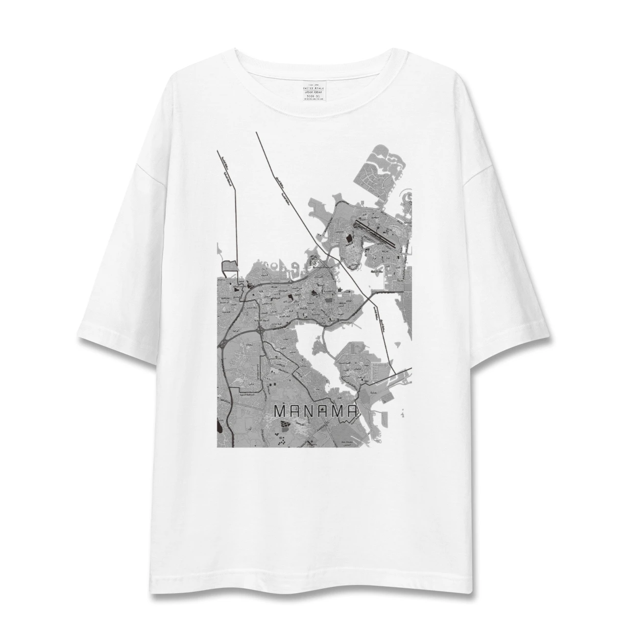 【マナーマ(バーレーン)】地図柄ビッグシルエットTシャツ