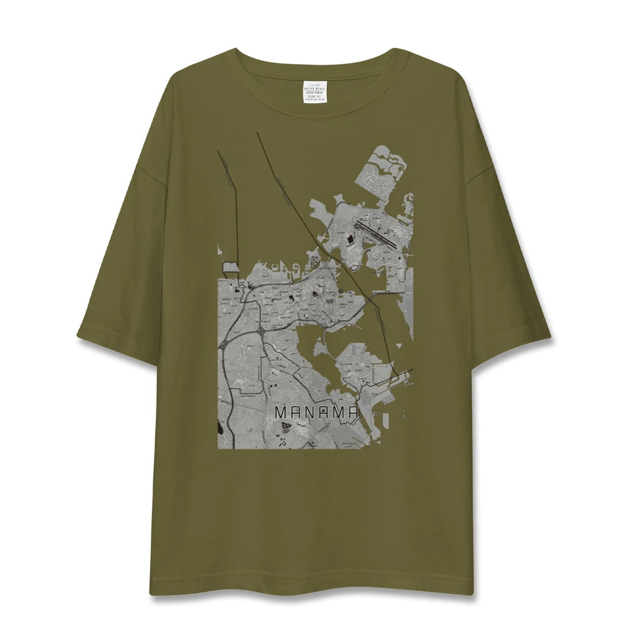 【マナーマ(バーレーン)】地図柄ビッグシルエットTシャツ