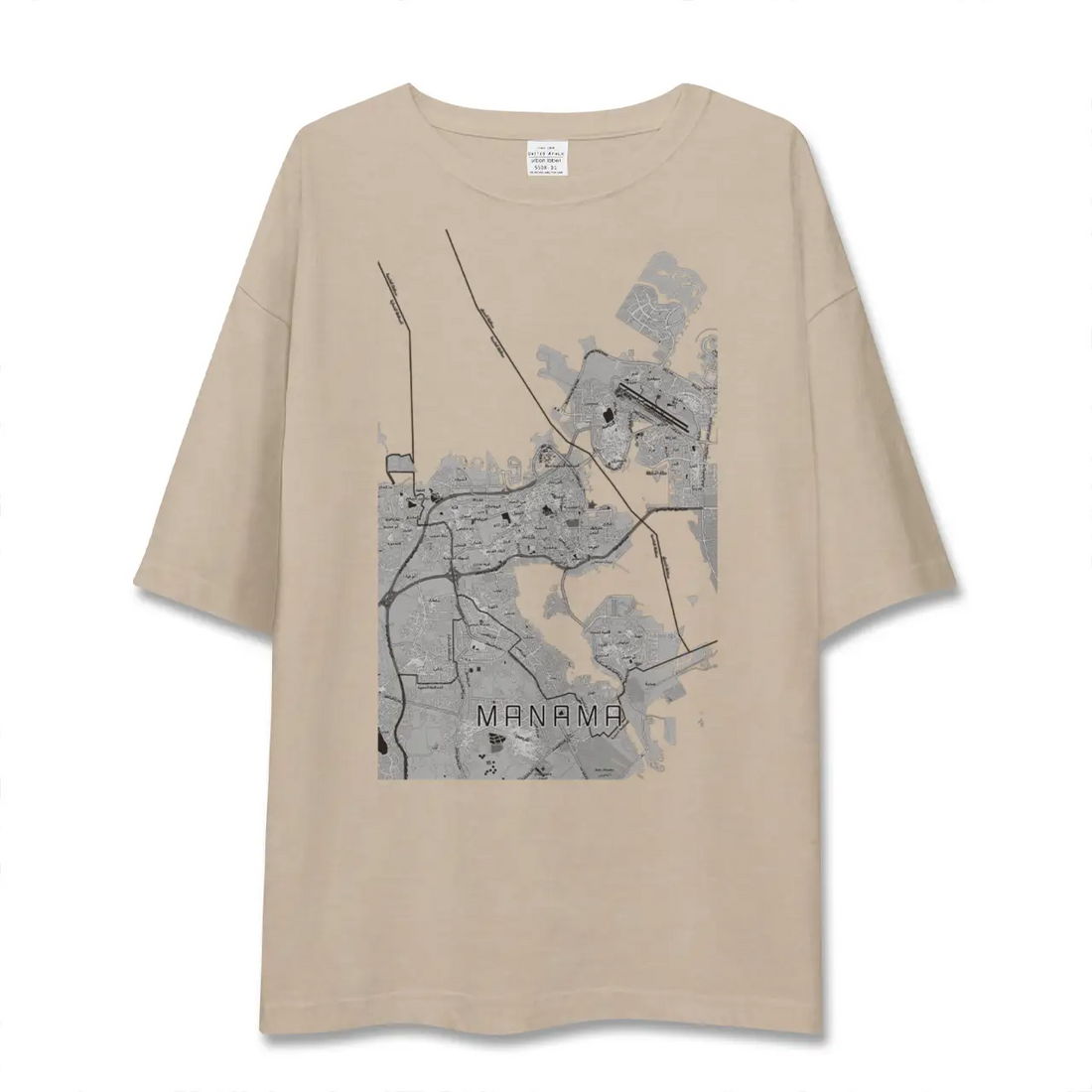 【マナーマ(バーレーン)】地図柄ビッグシルエットTシャツ