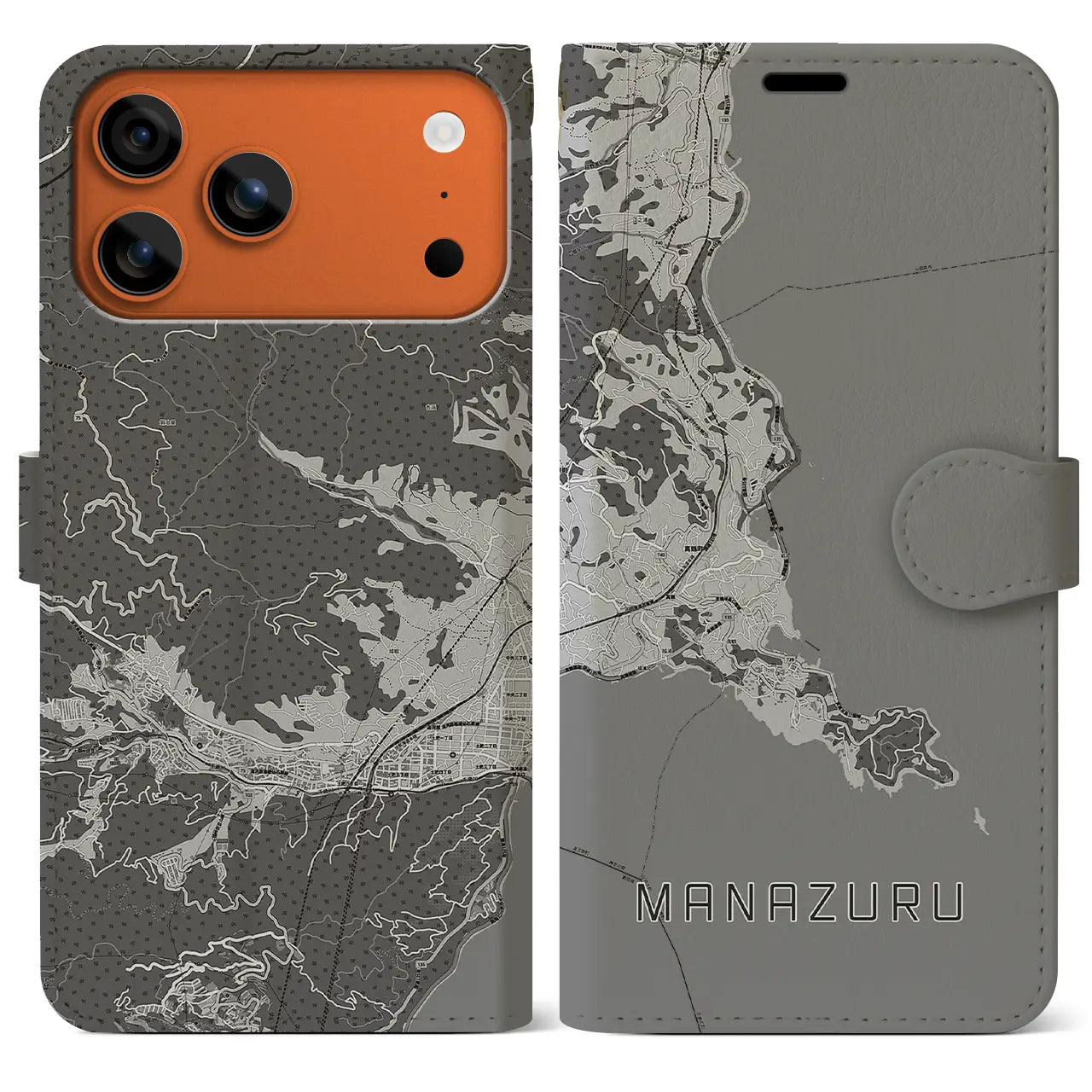 【真鶴(神奈川県)】地図柄iPhoneケース(手帳タイプ)