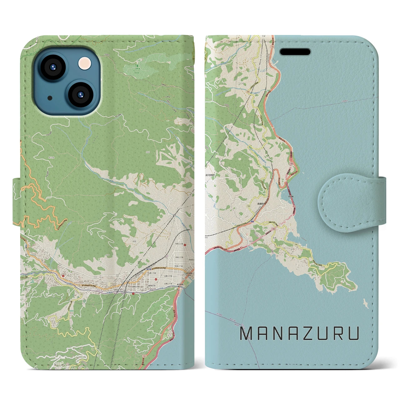 【真鶴(神奈川県)】地図柄iPhoneケース(手帳タイプ)