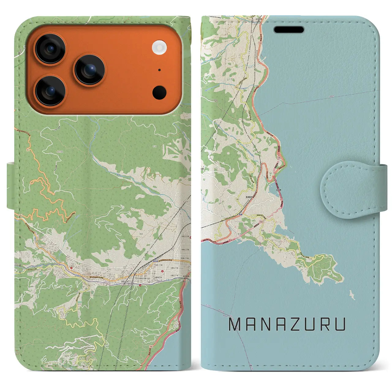 【真鶴(神奈川県)】地図柄iPhoneケース(手帳タイプ)