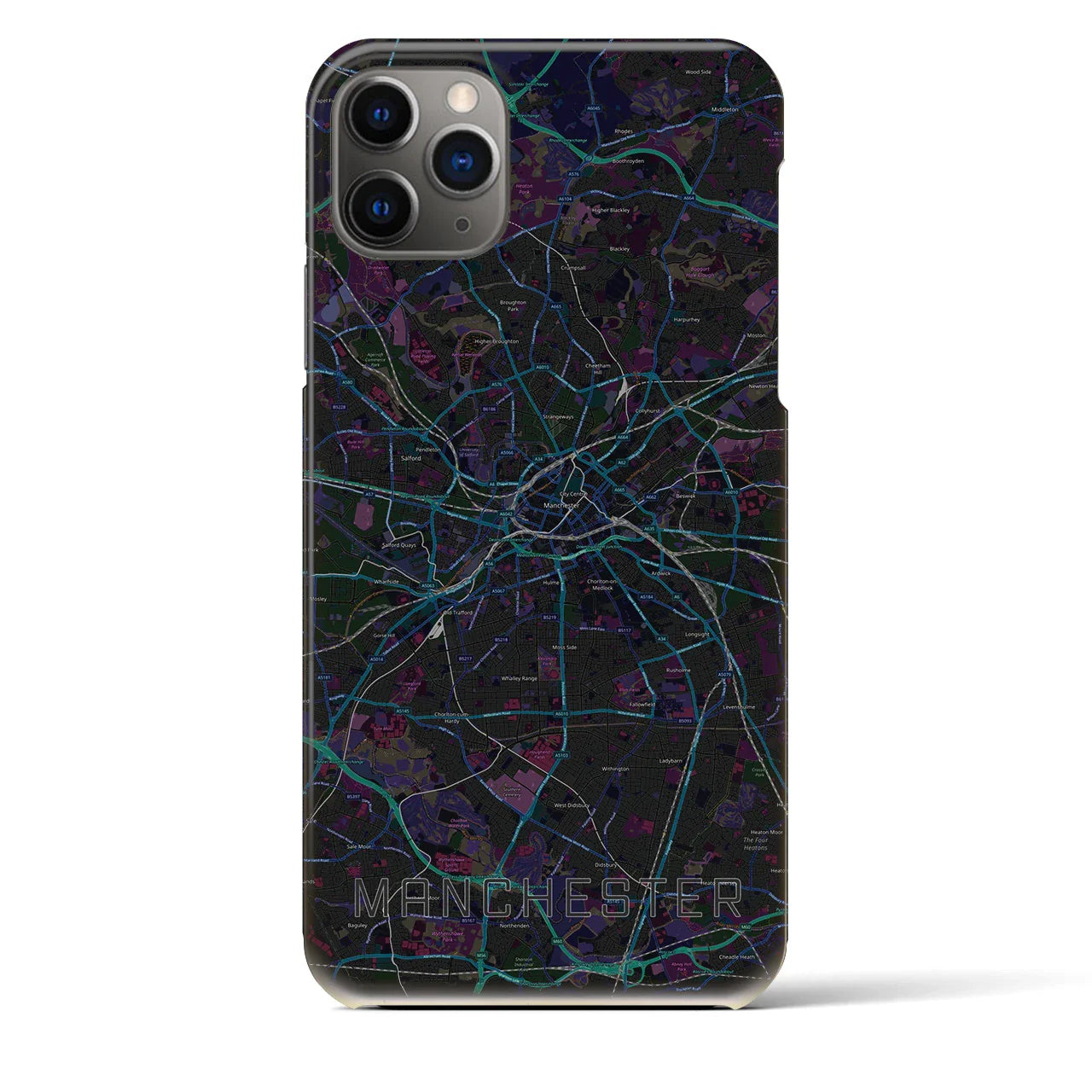 【マンチェスター(イギリス)】地図柄iPhoneケース(バックカバータイプ)
