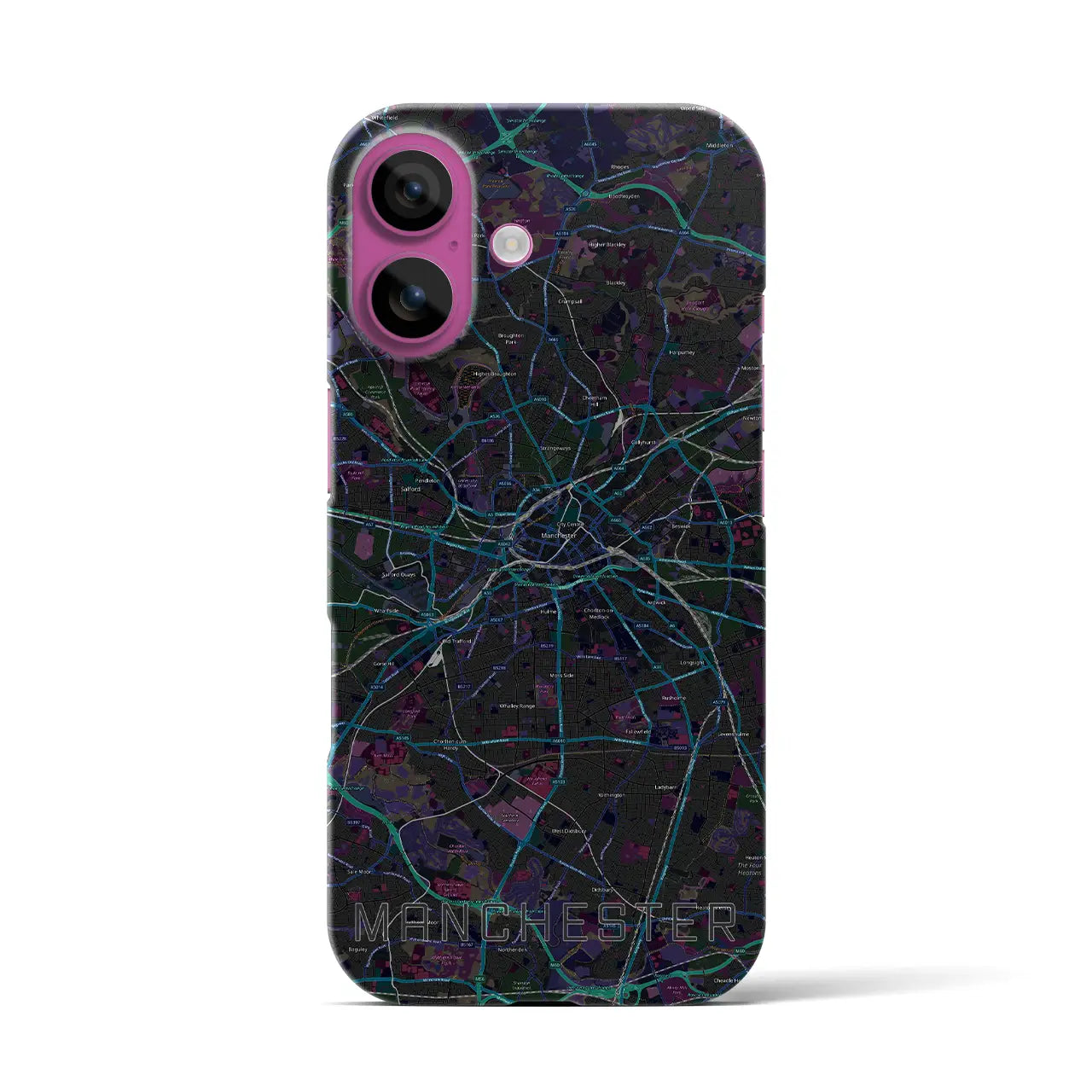 【マンチェスター(イギリス)】地図柄iPhoneケース(バックカバータイプ)