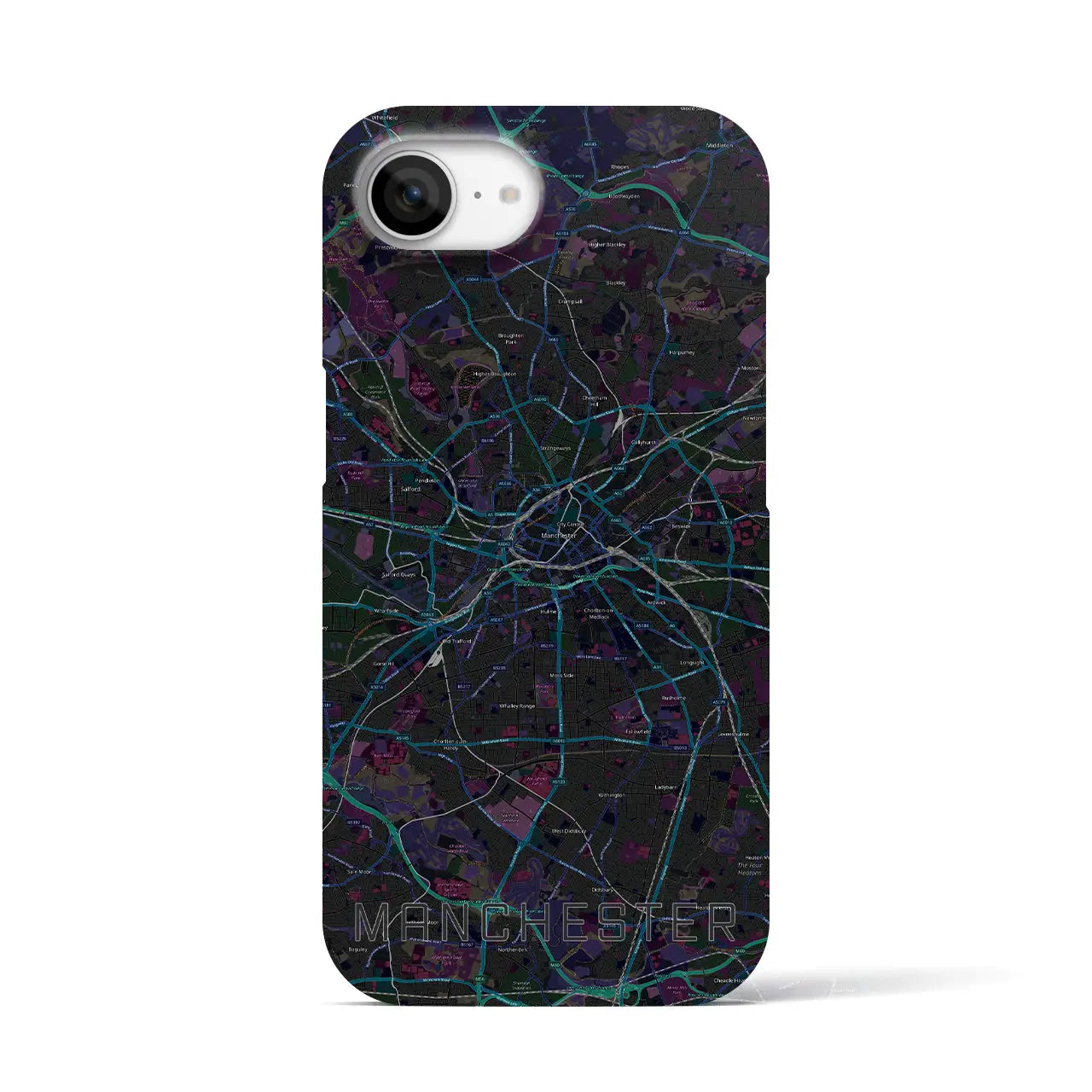 【マンチェスター(イギリス)】地図柄iPhoneケース(バックカバータイプ)