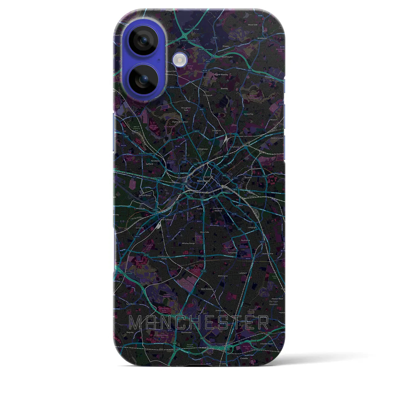 【マンチェスター(イギリス)】地図柄iPhoneケース(バックカバータイプ)