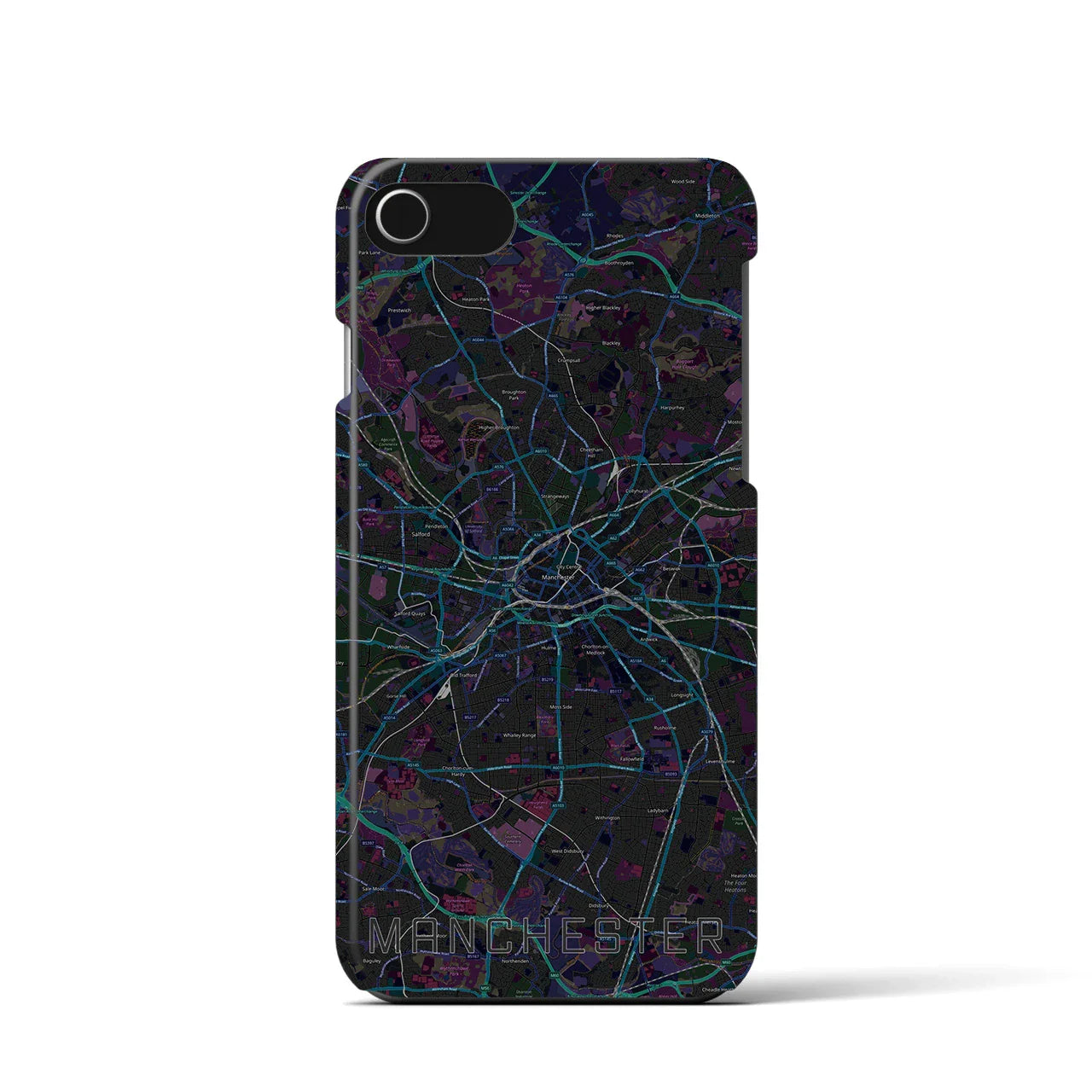 【マンチェスター(イギリス)】地図柄iPhoneケース(バックカバータイプ)