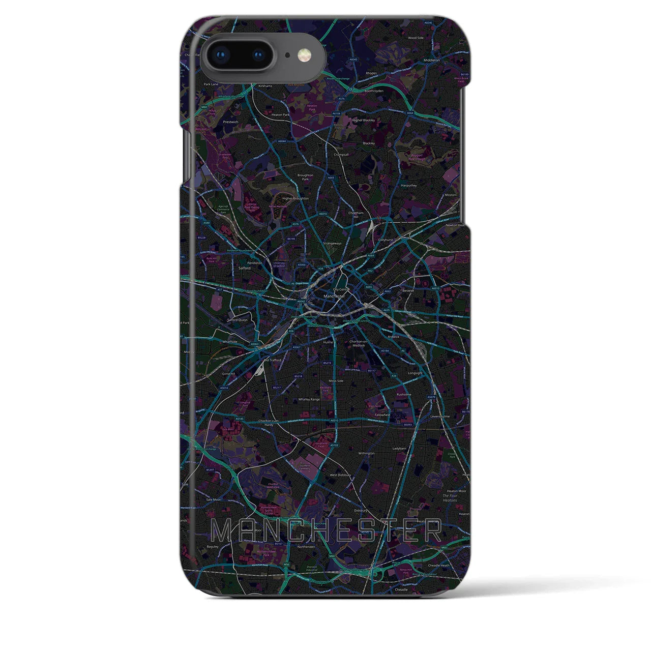 【マンチェスター(イギリス)】地図柄iPhoneケース(バックカバータイプ)