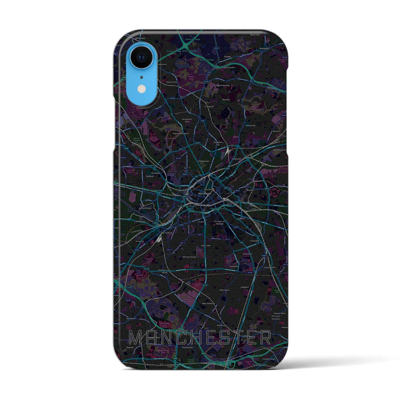 【マンチェスター(イギリス)】地図柄iPhoneケース(バックカバータイプ)
