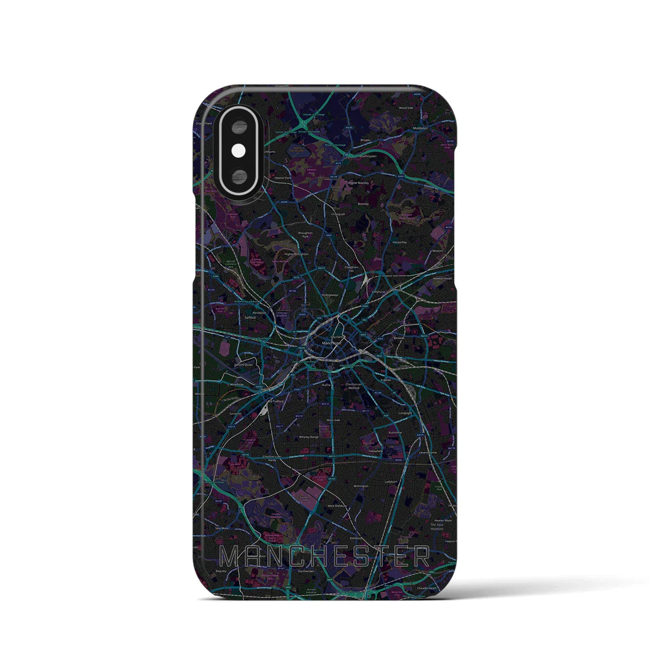 【マンチェスター(イギリス)】地図柄iPhoneケース(バックカバータイプ)