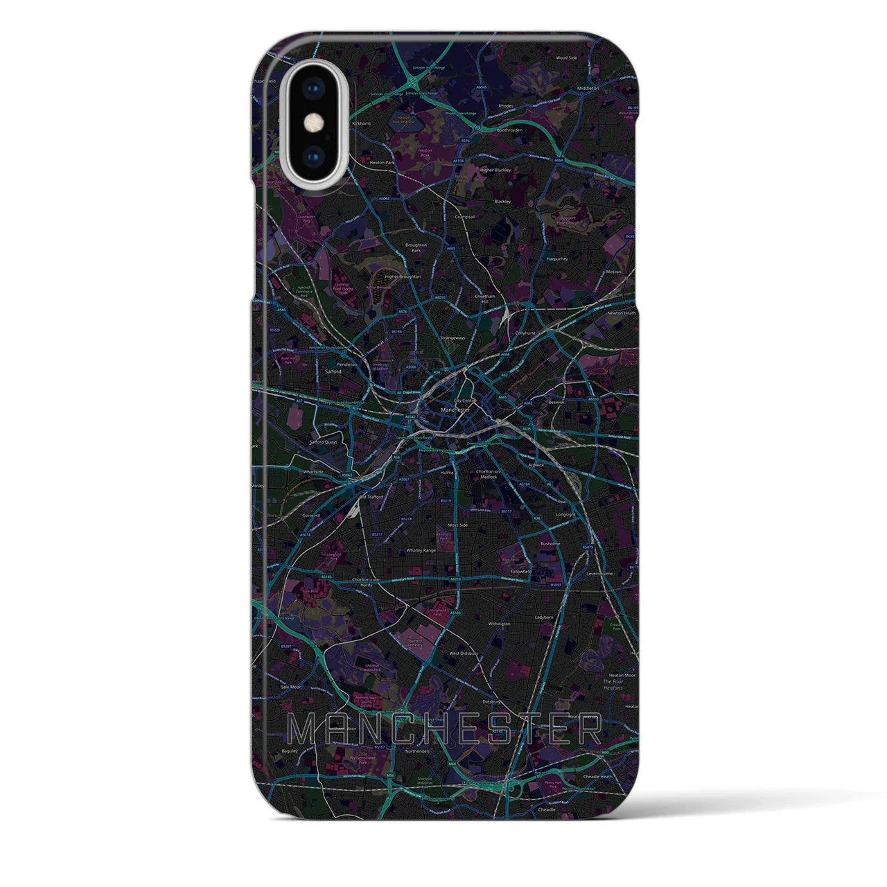 【マンチェスター(イギリス)】地図柄iPhoneケース(バックカバータイプ)
