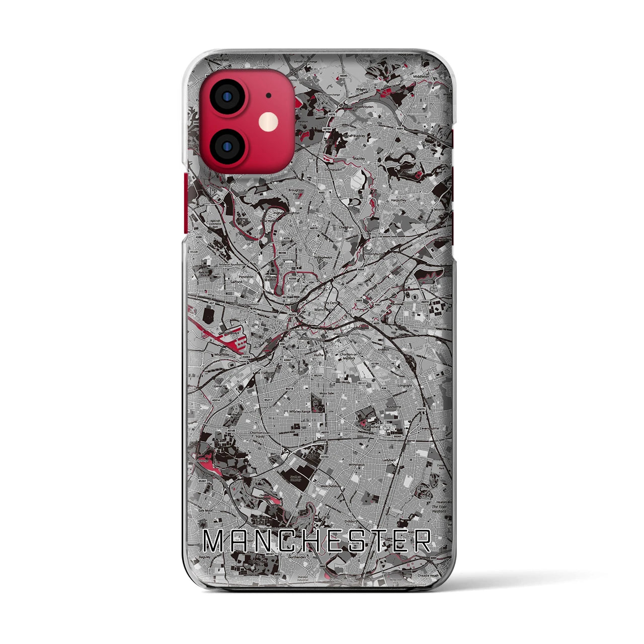 【マンチェスター(イギリス)】地図柄iPhoneケース(クリアタイプ)