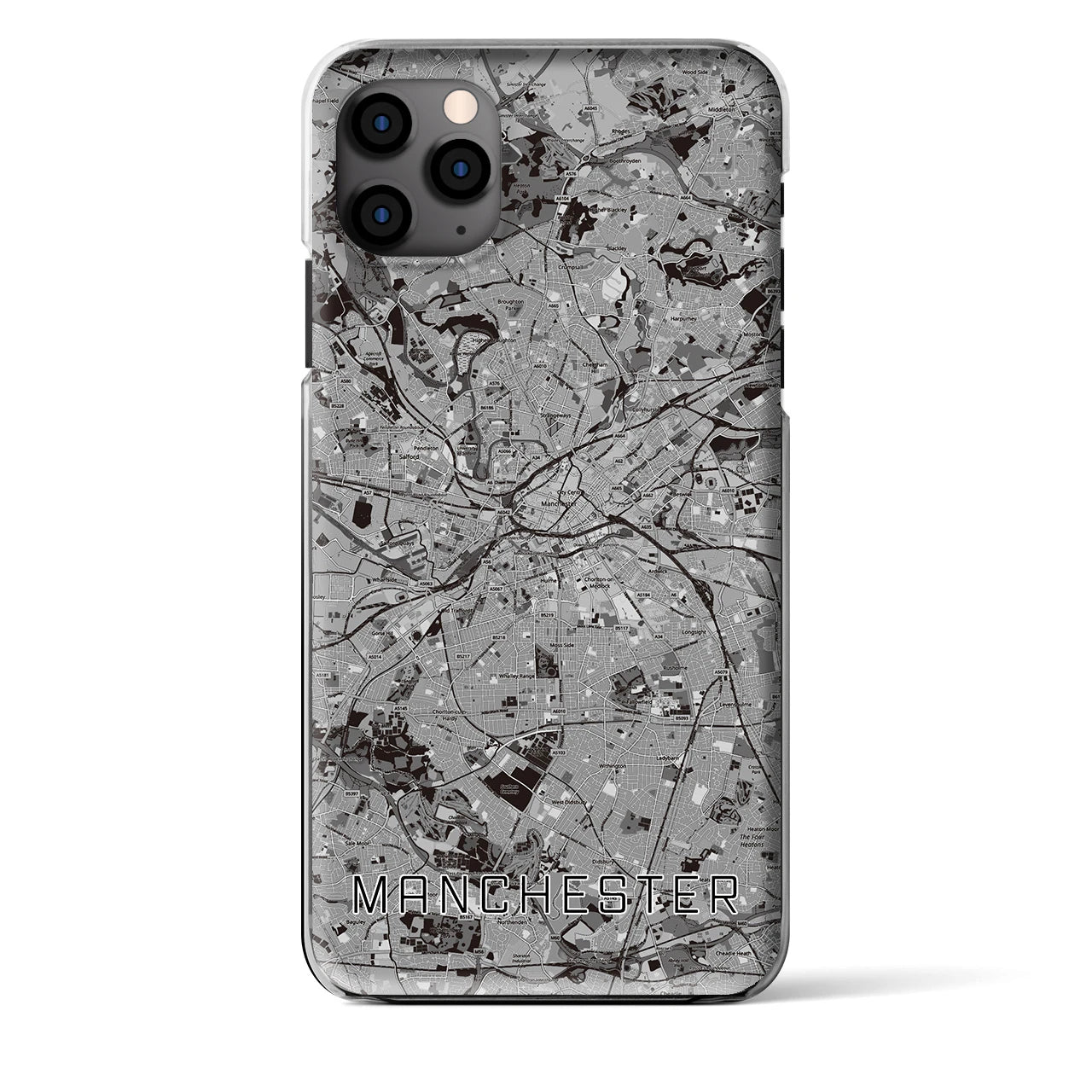 【マンチェスター(イギリス)】地図柄iPhoneケース(クリアタイプ)