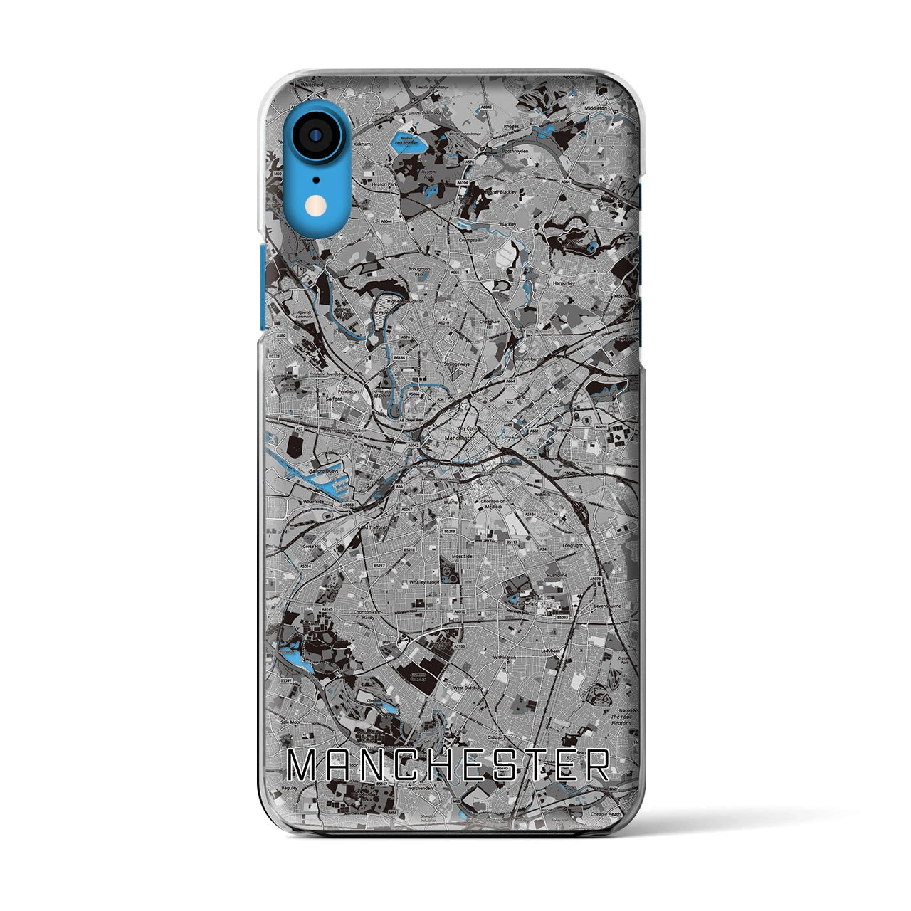 【マンチェスター(イギリス)】地図柄iPhoneケース(クリアタイプ)