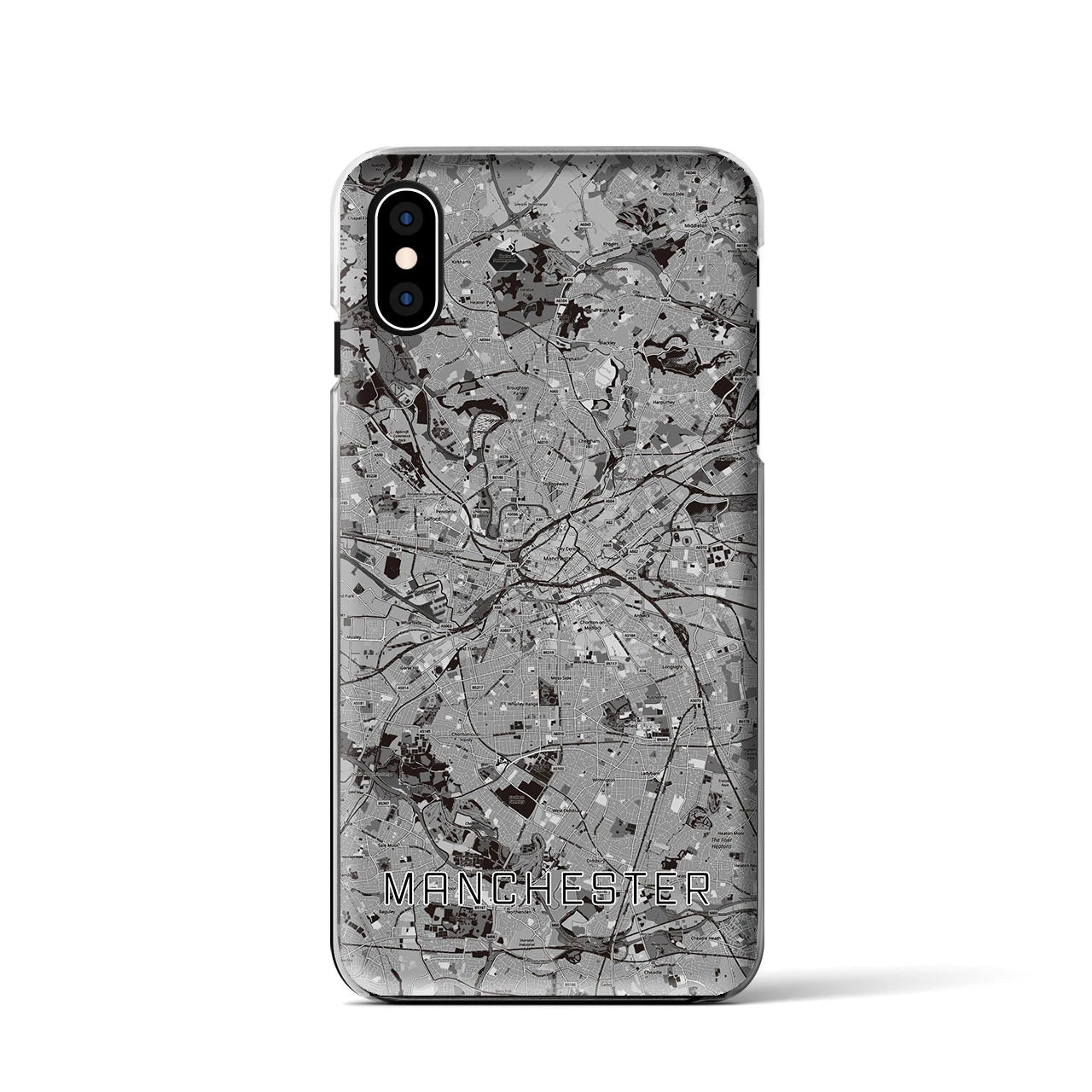 【マンチェスター(イギリス)】地図柄iPhoneケース(クリアタイプ)