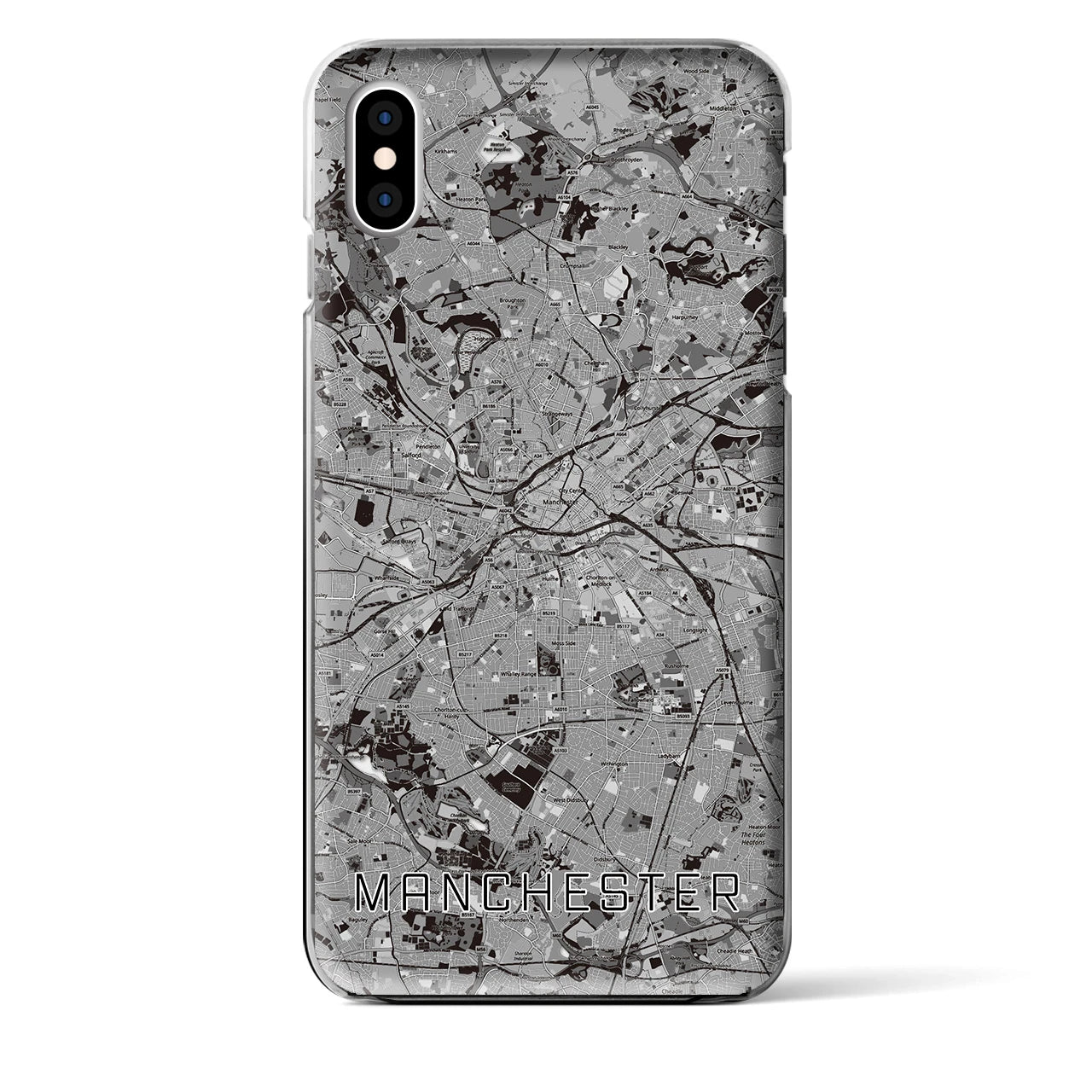 【マンチェスター(イギリス)】地図柄iPhoneケース(クリアタイプ)