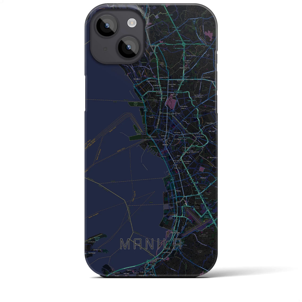 【マニラ(フィリピン)】地図柄iPhoneケース(バックカバータイプ)