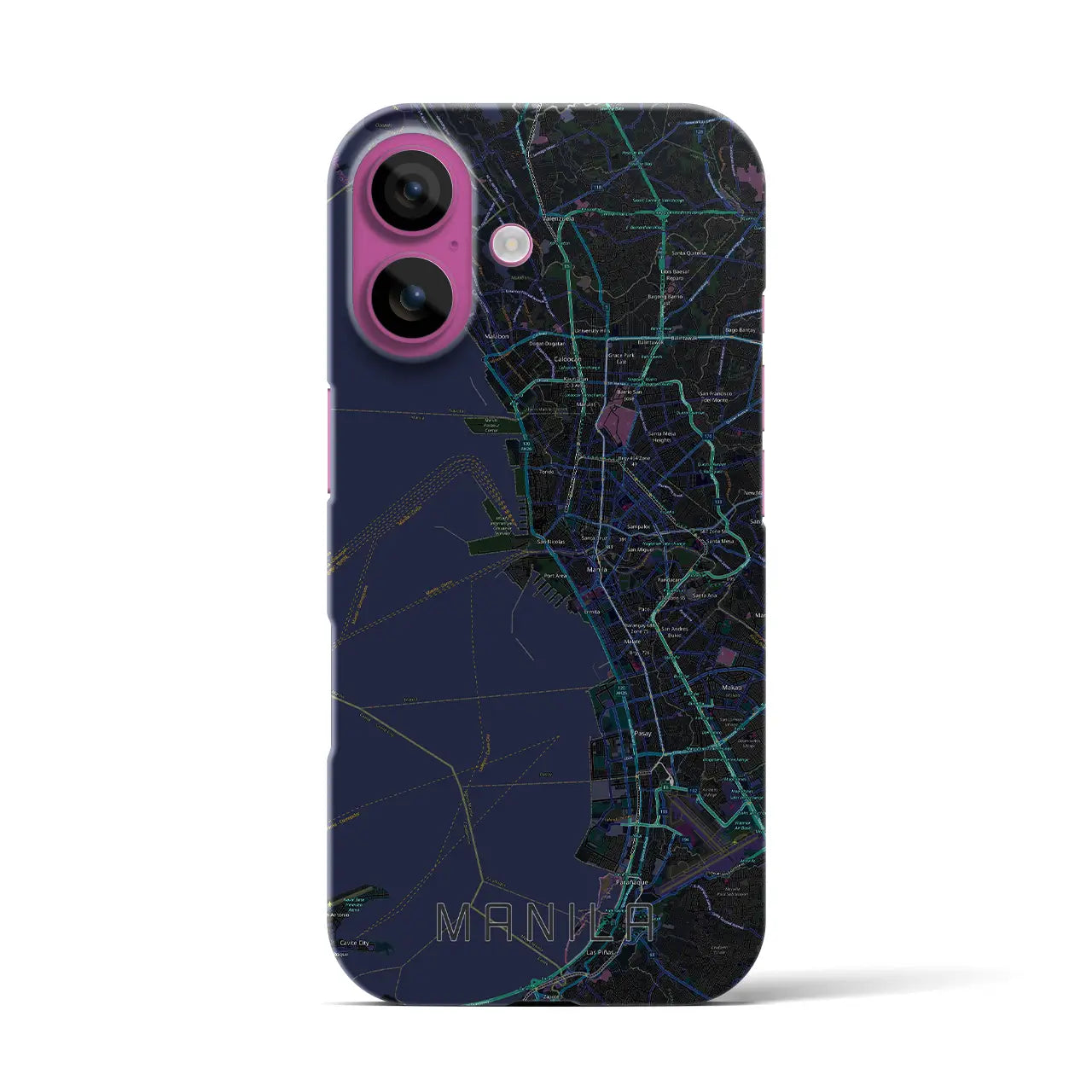 【マニラ(フィリピン)】地図柄iPhoneケース(バックカバータイプ)