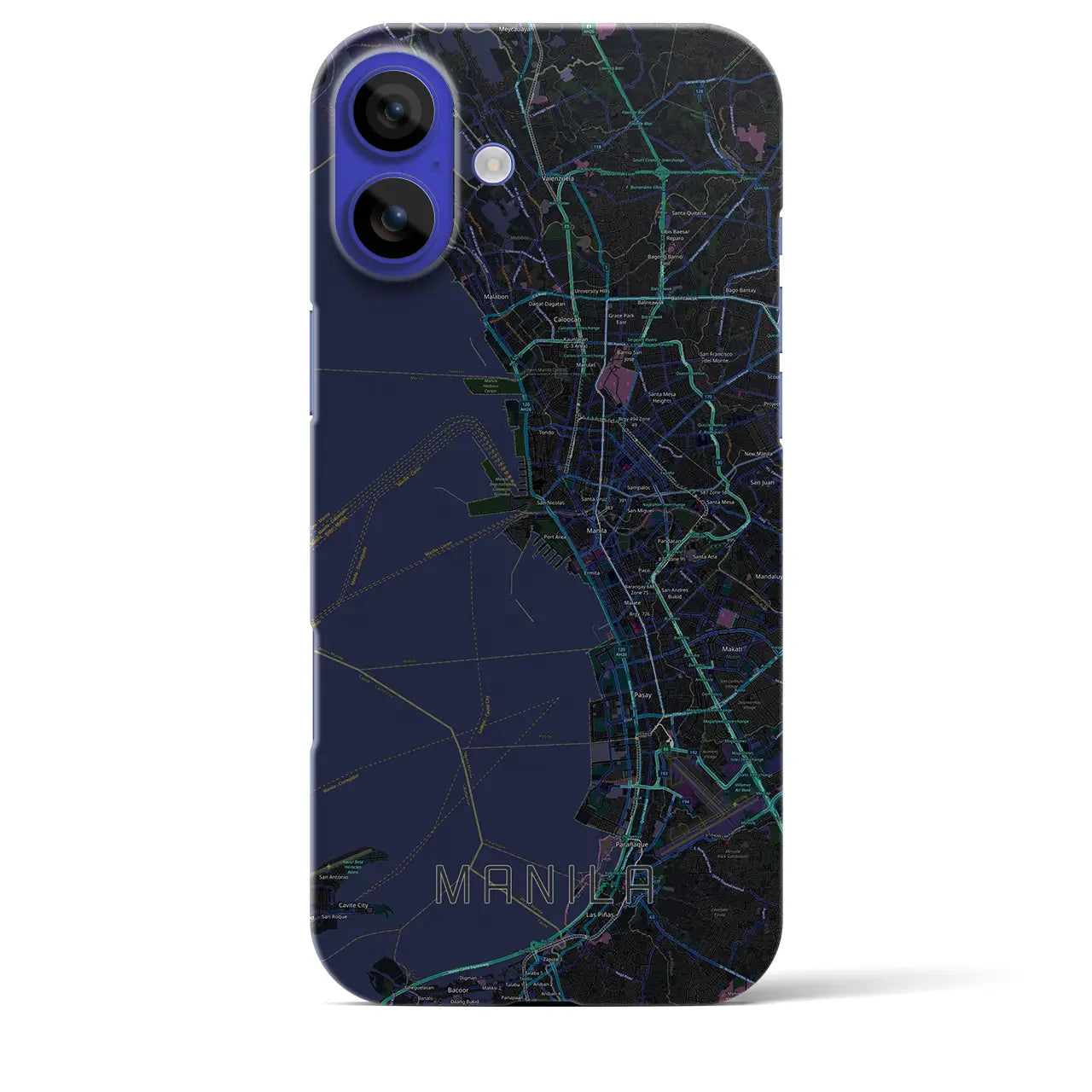 【マニラ(フィリピン)】地図柄iPhoneケース(バックカバータイプ)