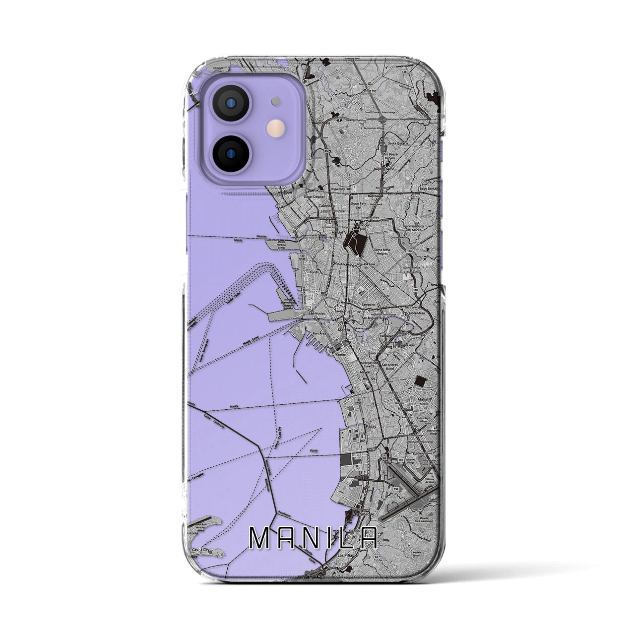 【マニラ(フィリピン)】地図柄iPhoneケース(クリアタイプ)