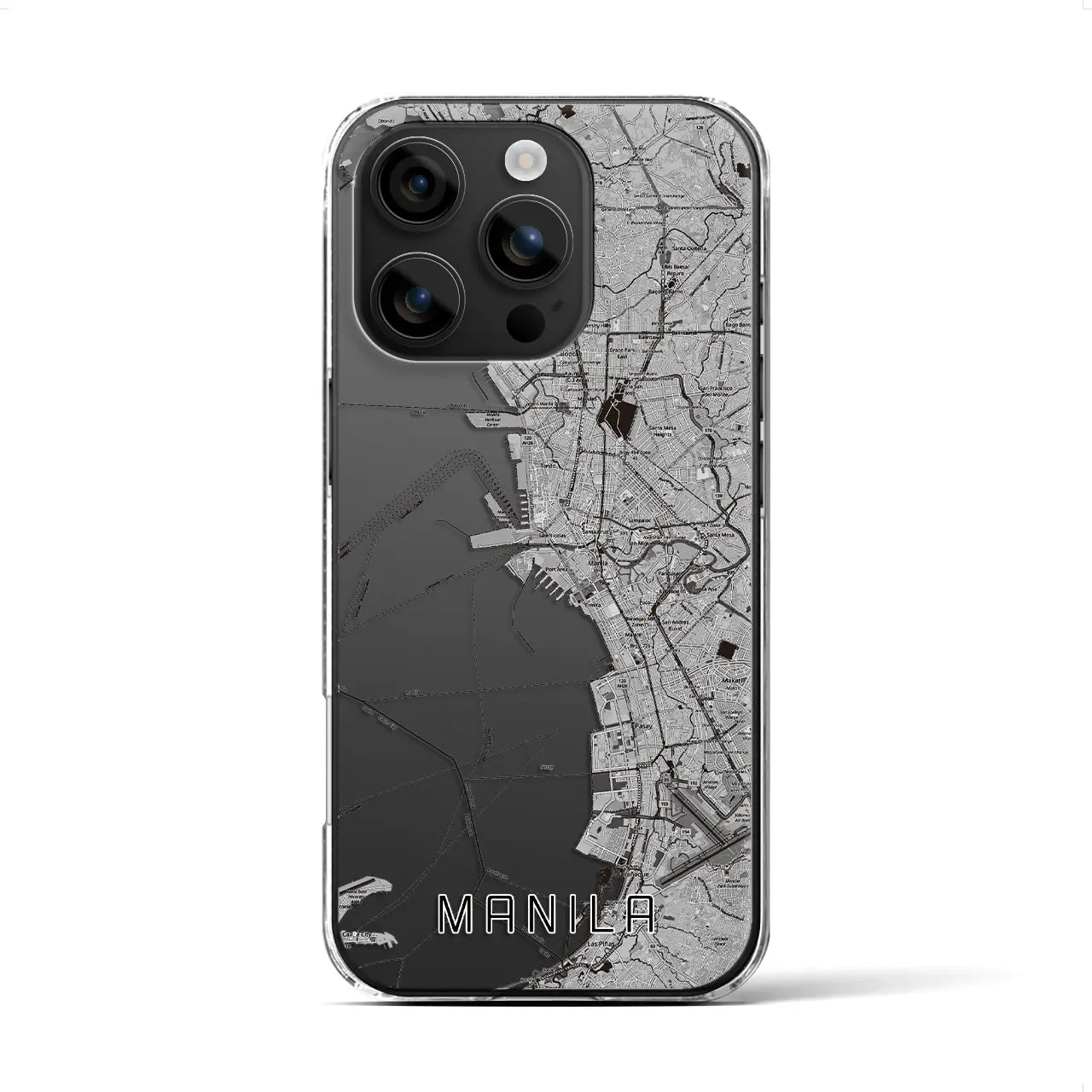 【マニラ(フィリピン)】地図柄iPhoneケース(クリアタイプ)