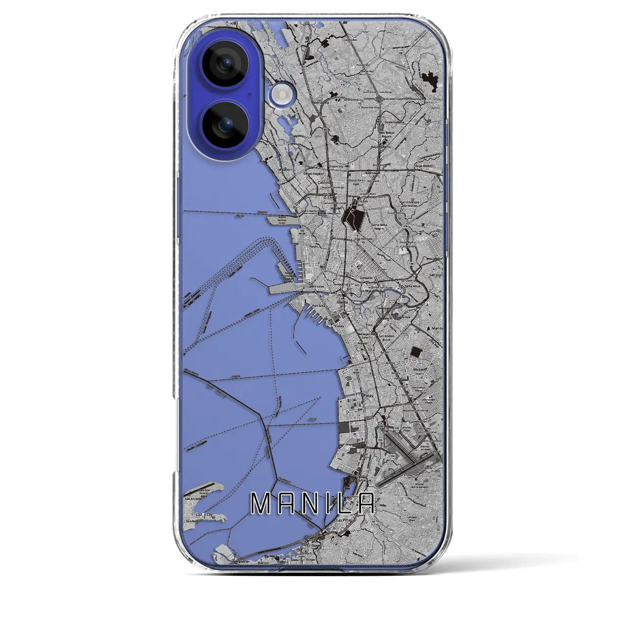 【マニラ(フィリピン)】地図柄iPhoneケース(クリアタイプ)