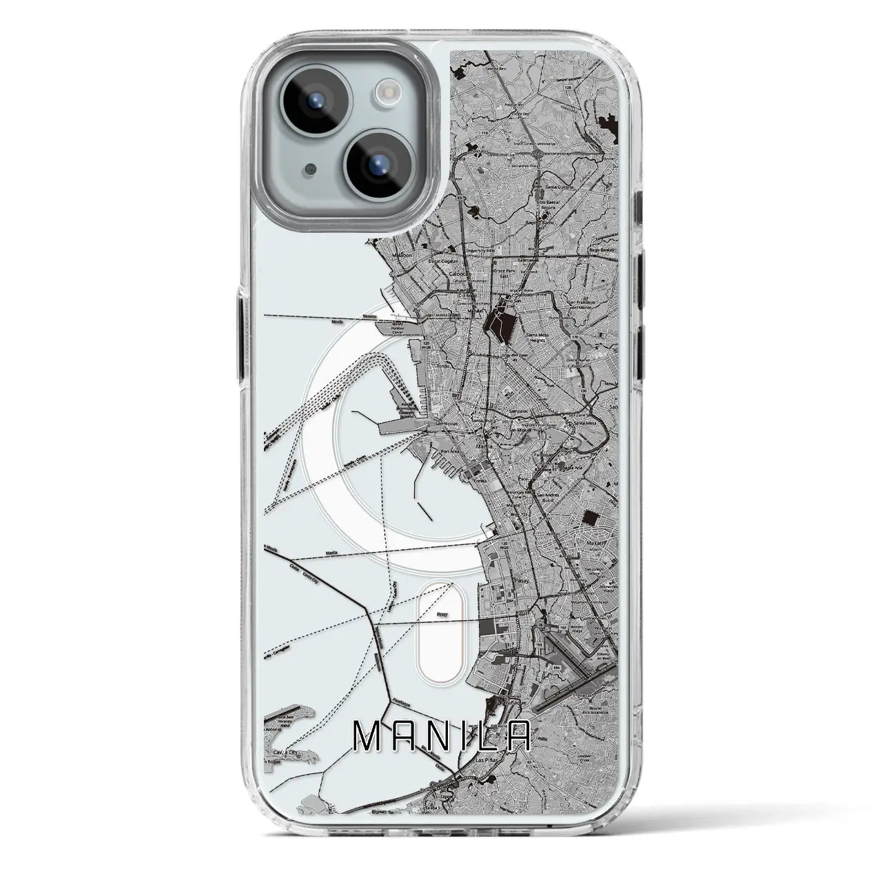 【マニラ(フィリピン)】地図柄iPhoneケース(MagSafeタイプ)