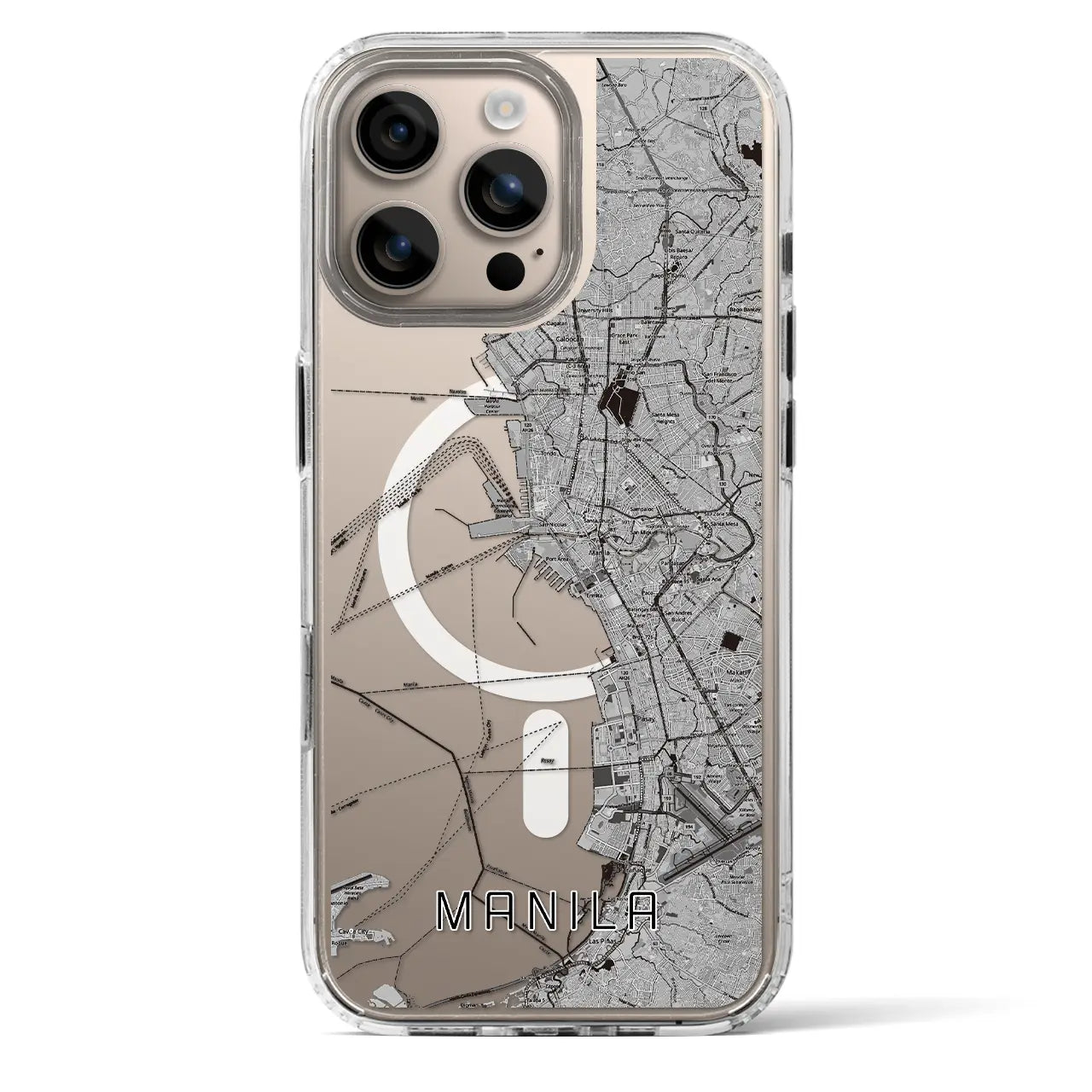 【マニラ(フィリピン)】地図柄iPhoneケース(MagSafeタイプ)