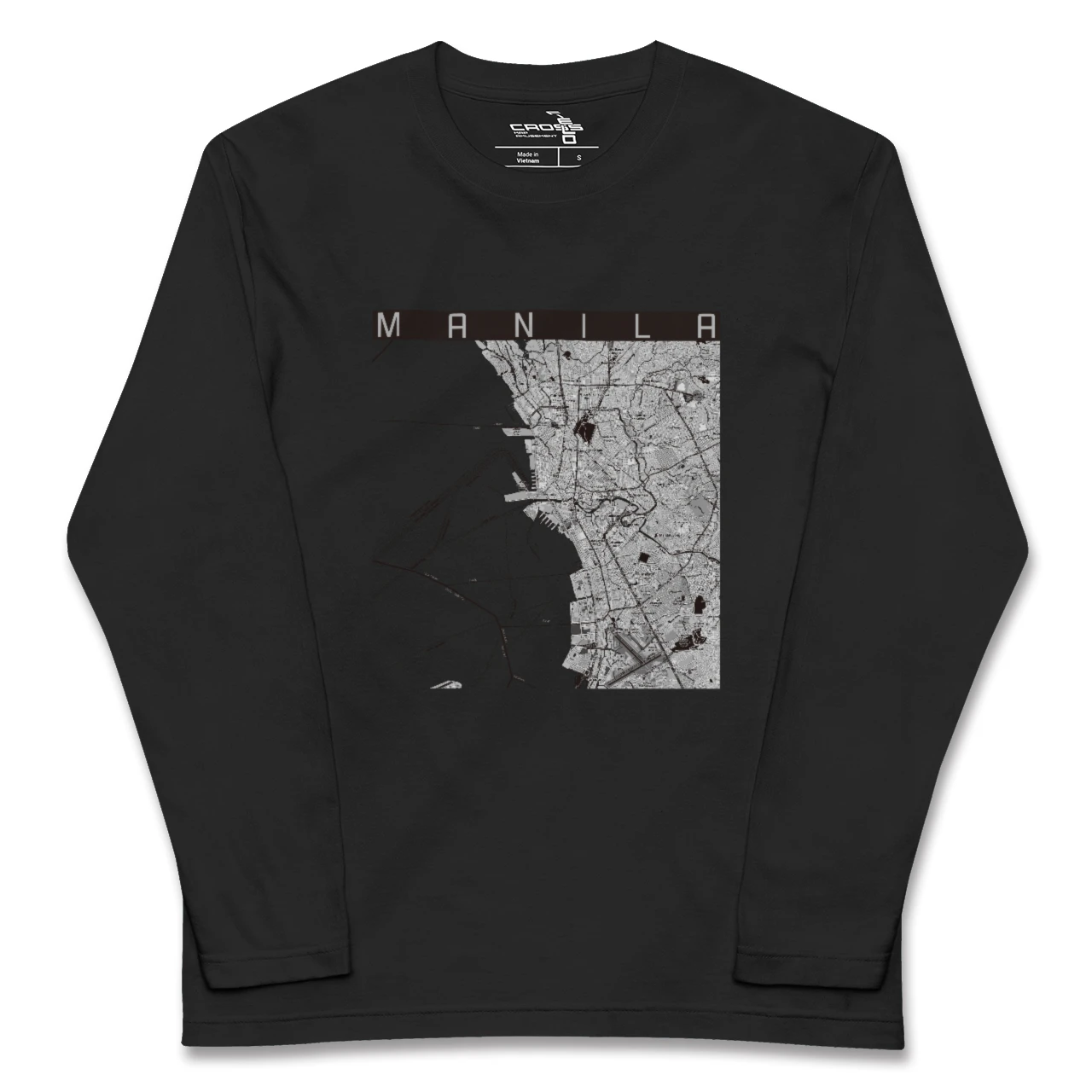 【マニラ(フィリピン)】地図柄ロングスリーブTシャツ