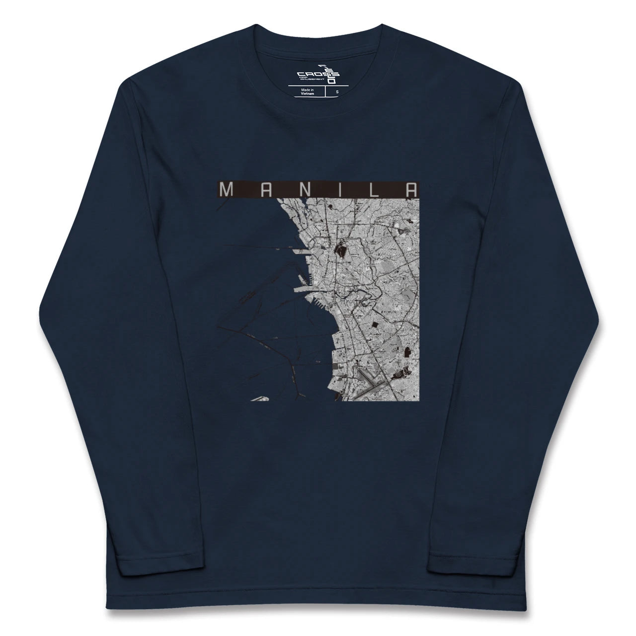 【マニラ(フィリピン)】地図柄ロングスリーブTシャツ