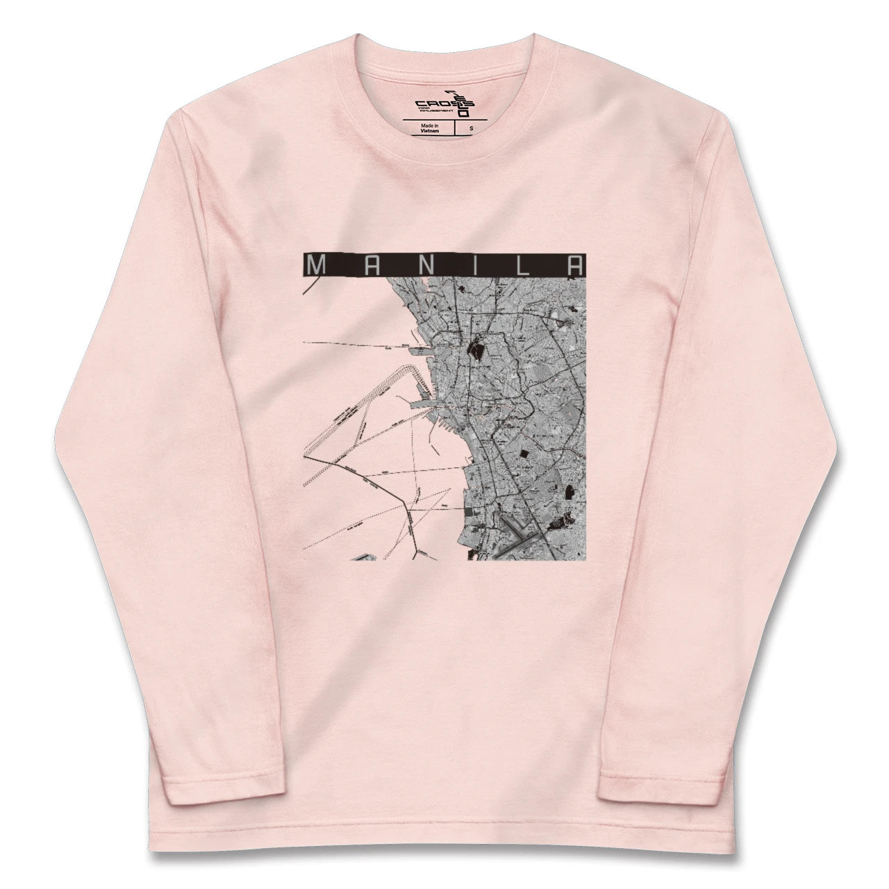 【マニラ(フィリピン)】地図柄ロングスリーブTシャツ