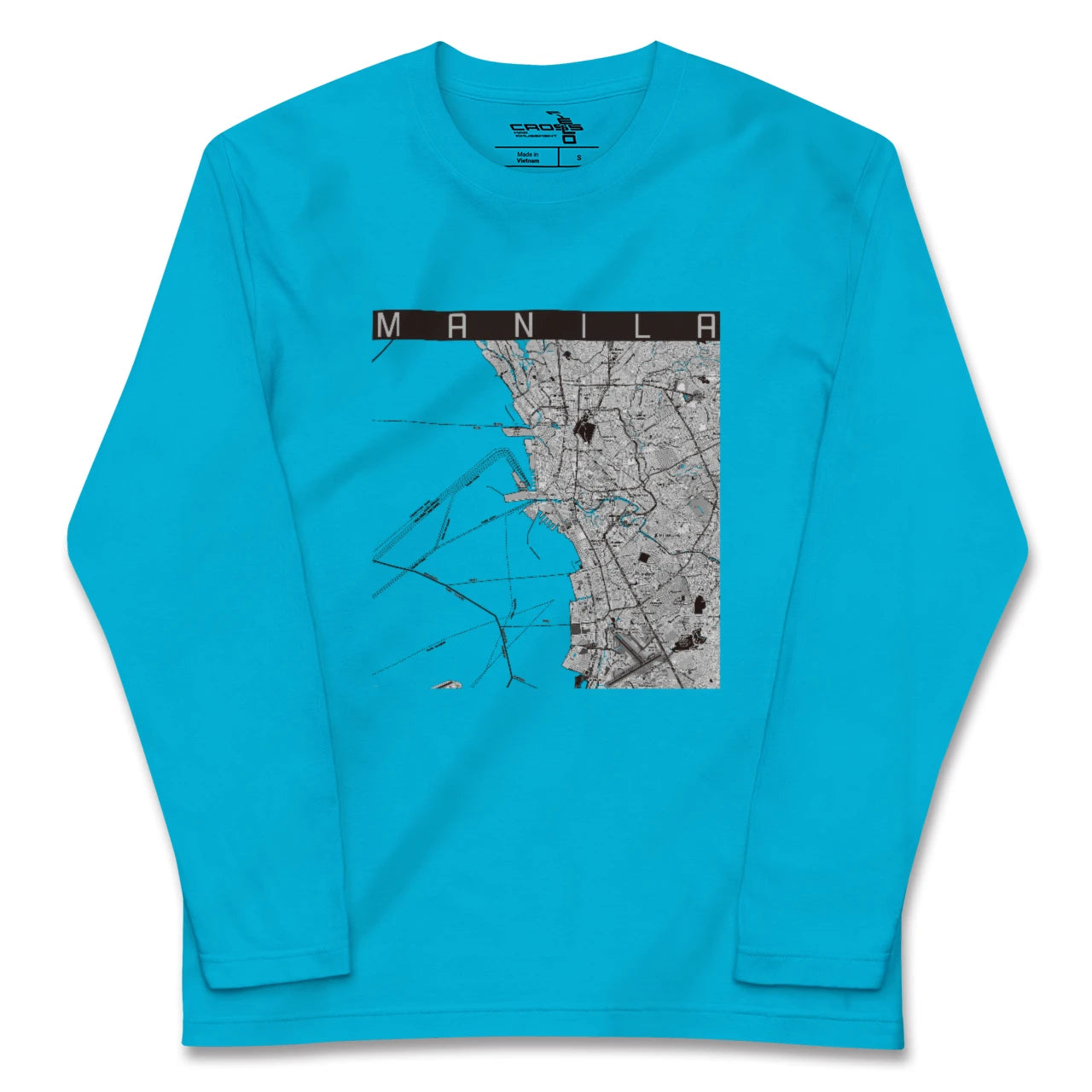 【マニラ(フィリピン)】地図柄ロングスリーブTシャツ