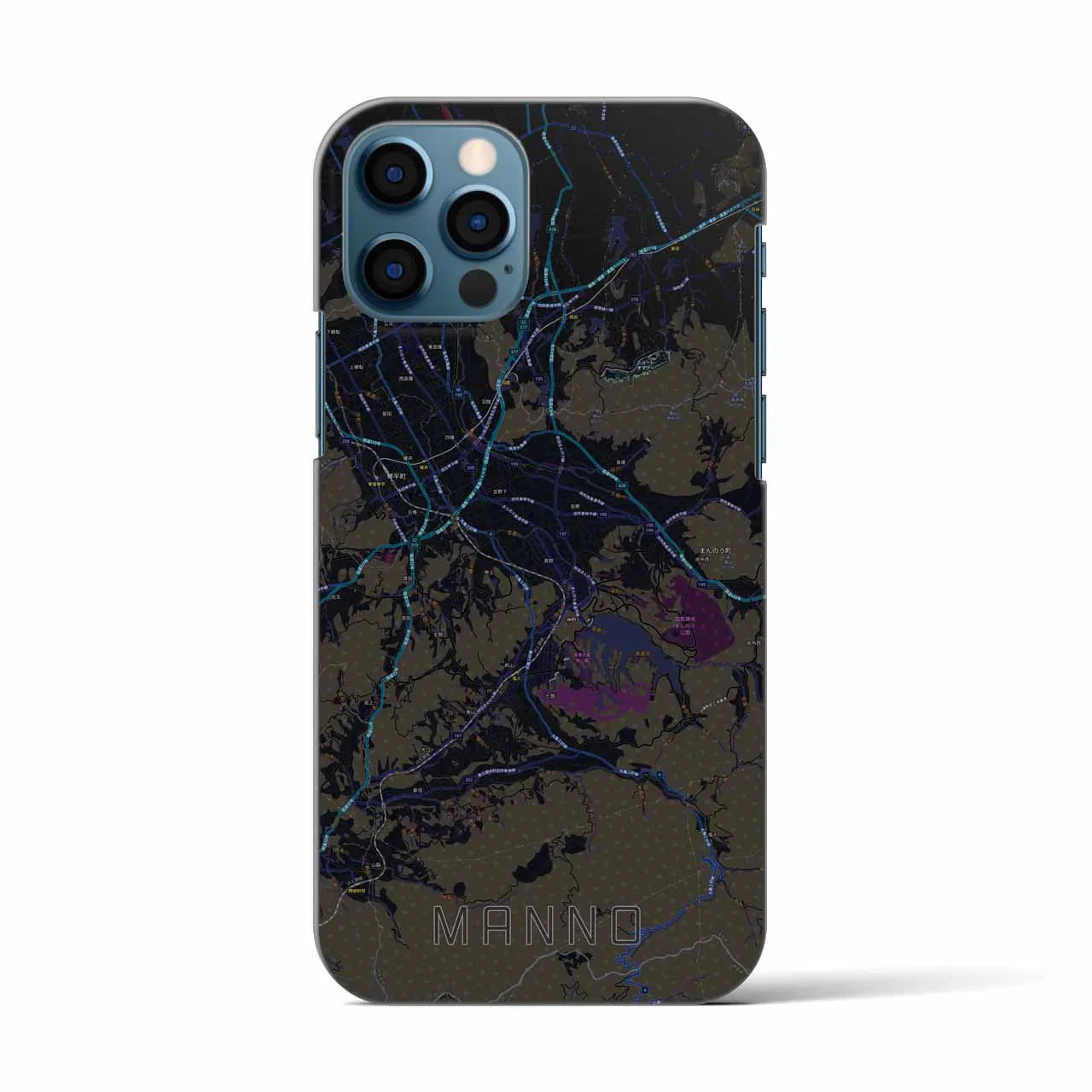 【まんのう(香川県)】地図柄iPhoneケース(バックカバータイプ)