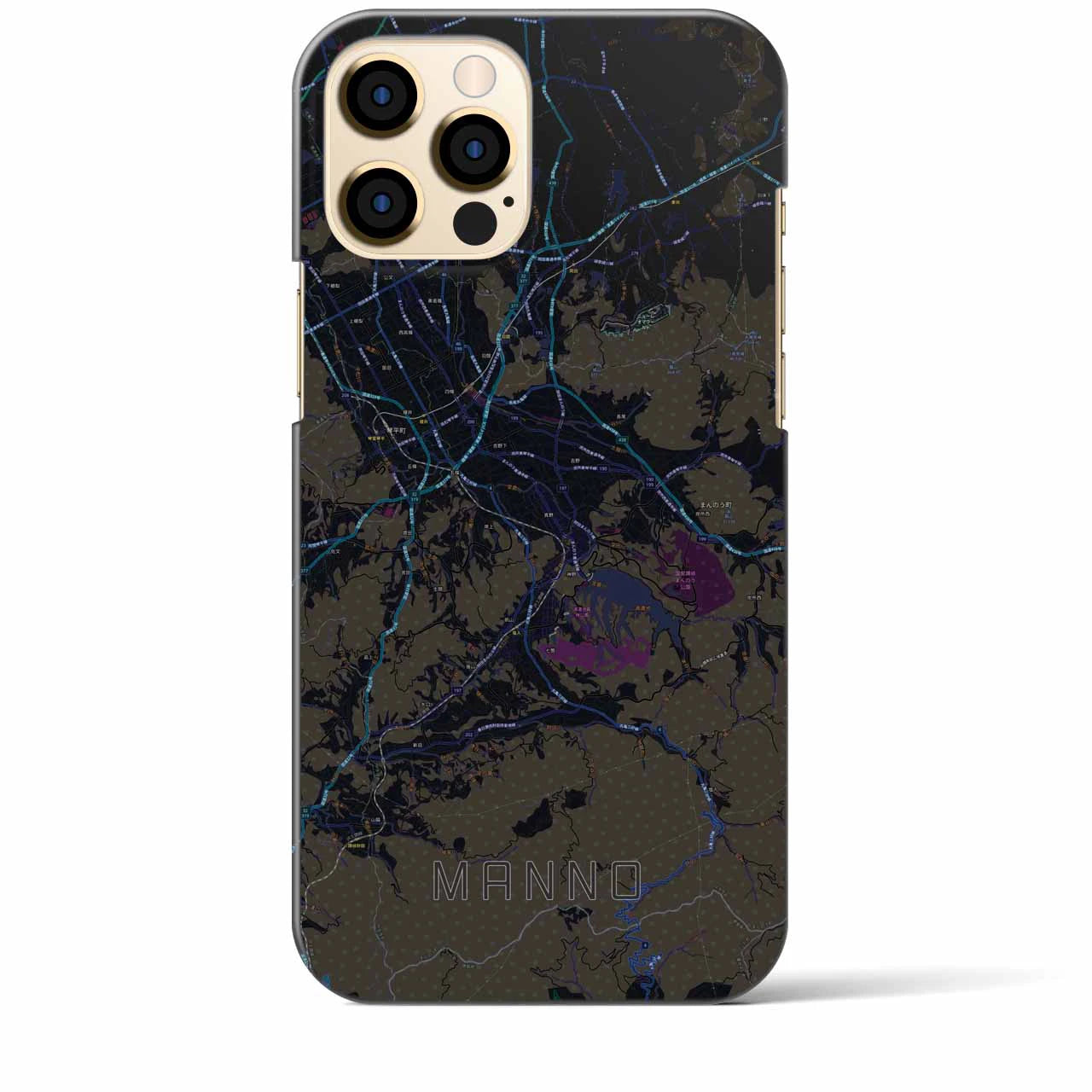 【まんのう(香川県)】地図柄iPhoneケース(バックカバータイプ)
