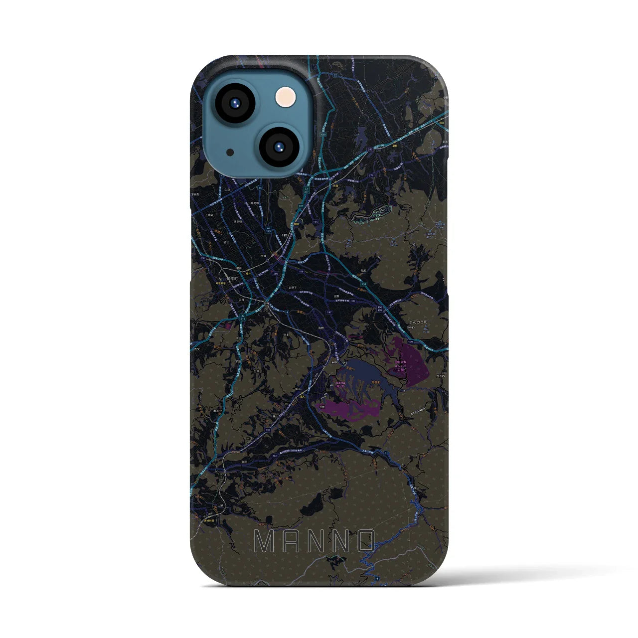 【まんのう(香川県)】地図柄iPhoneケース(バックカバータイプ)