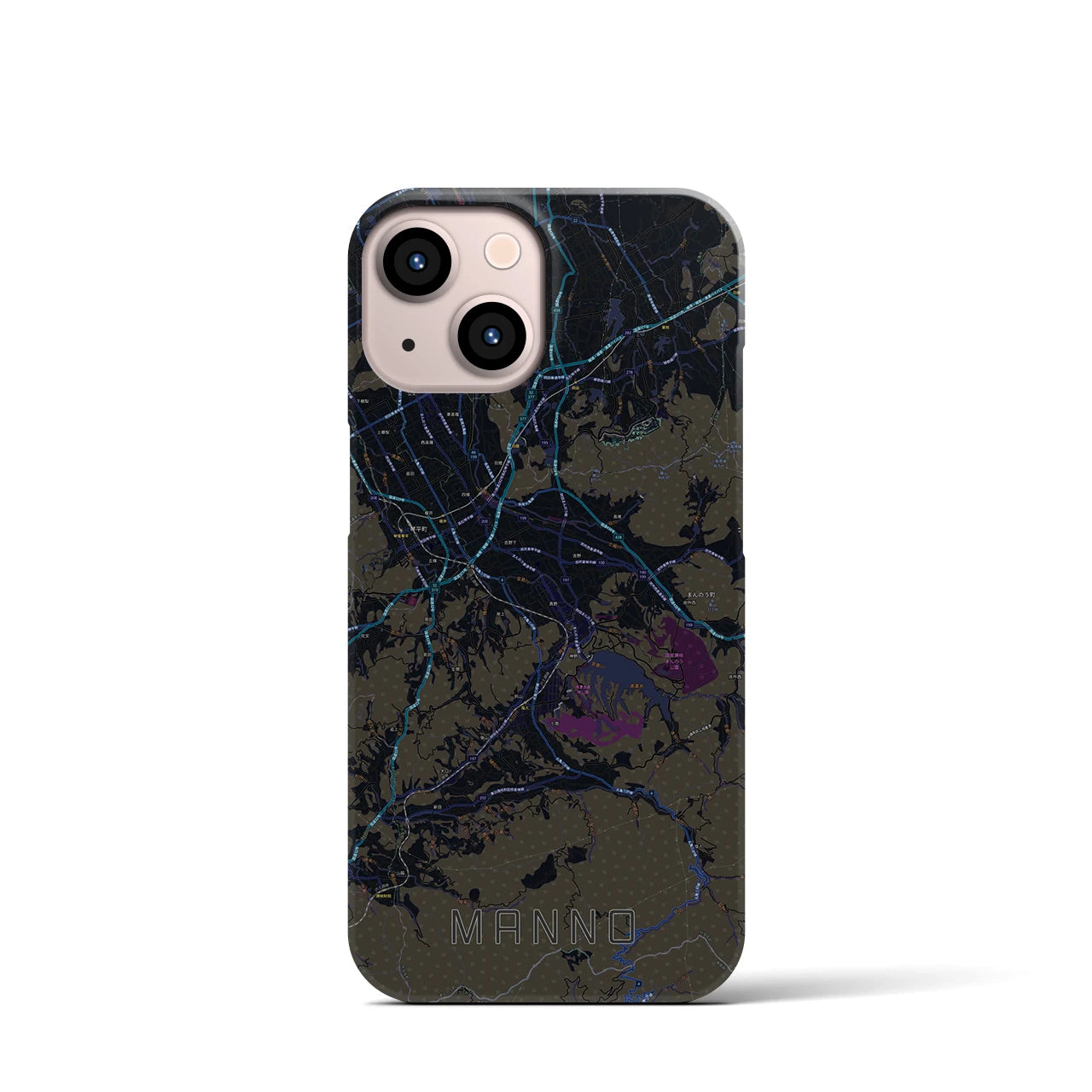 【まんのう(香川県)】地図柄iPhoneケース(バックカバータイプ)