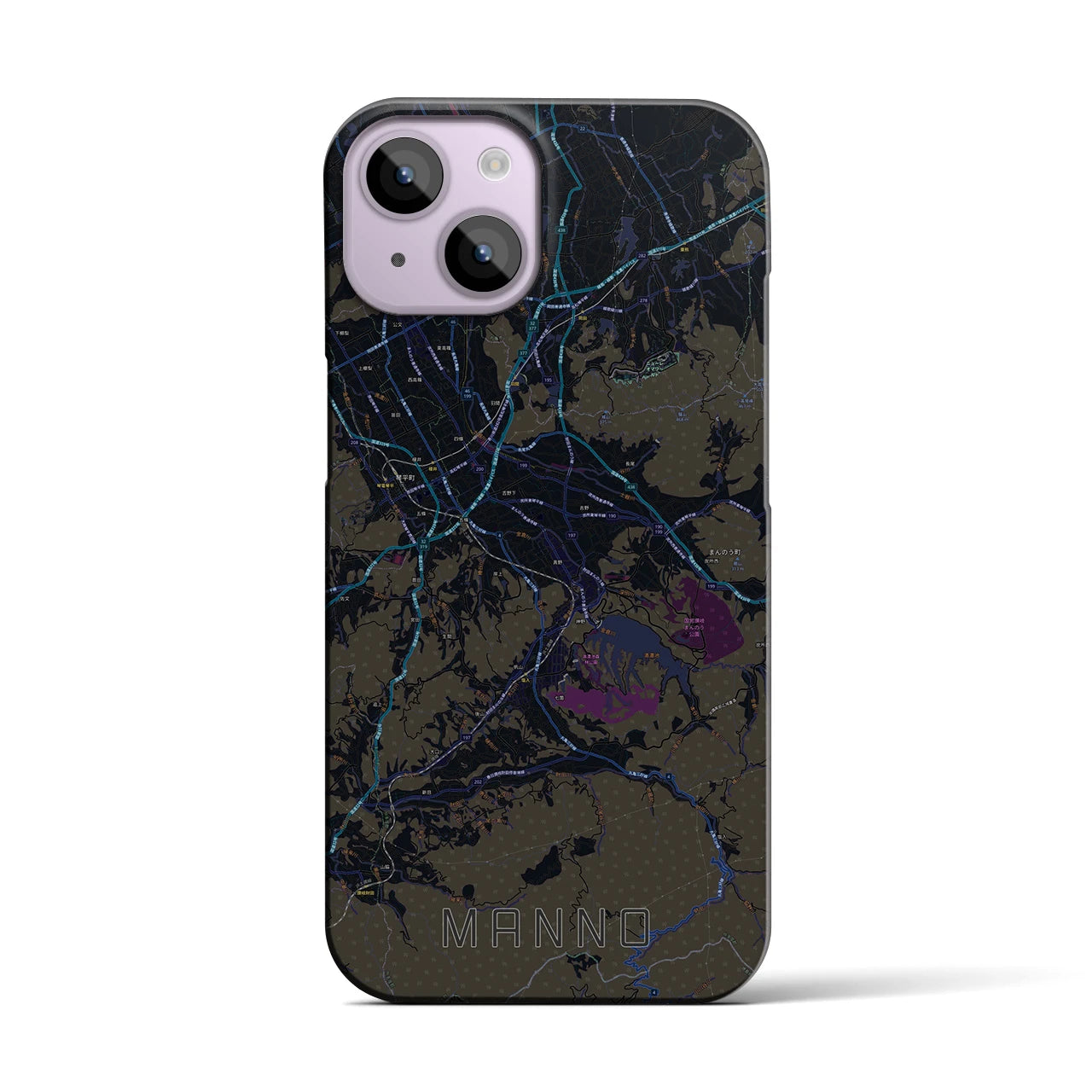 【まんのう(香川県)】地図柄iPhoneケース(バックカバータイプ)