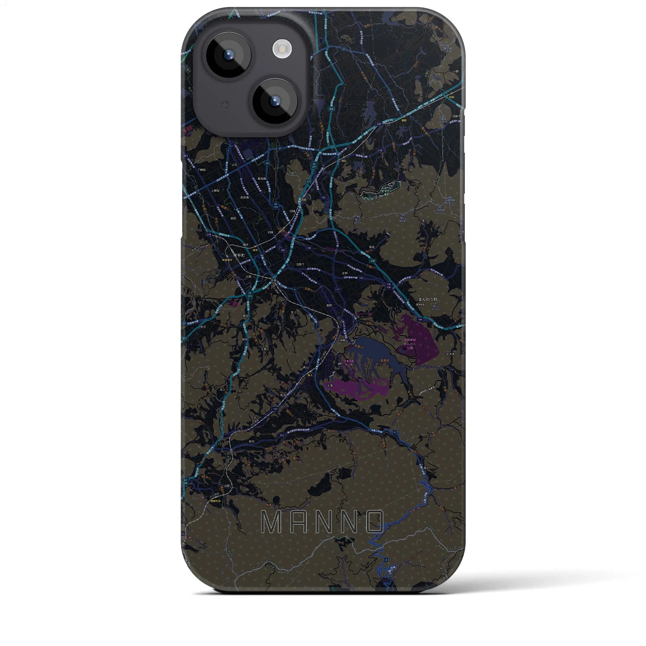【まんのう(香川県)】地図柄iPhoneケース(バックカバータイプ)