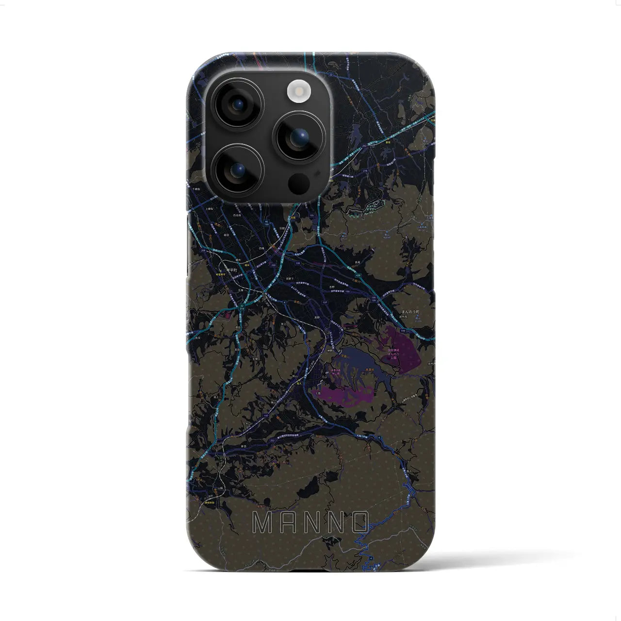 【まんのう(香川県)】地図柄iPhoneケース(バックカバータイプ)