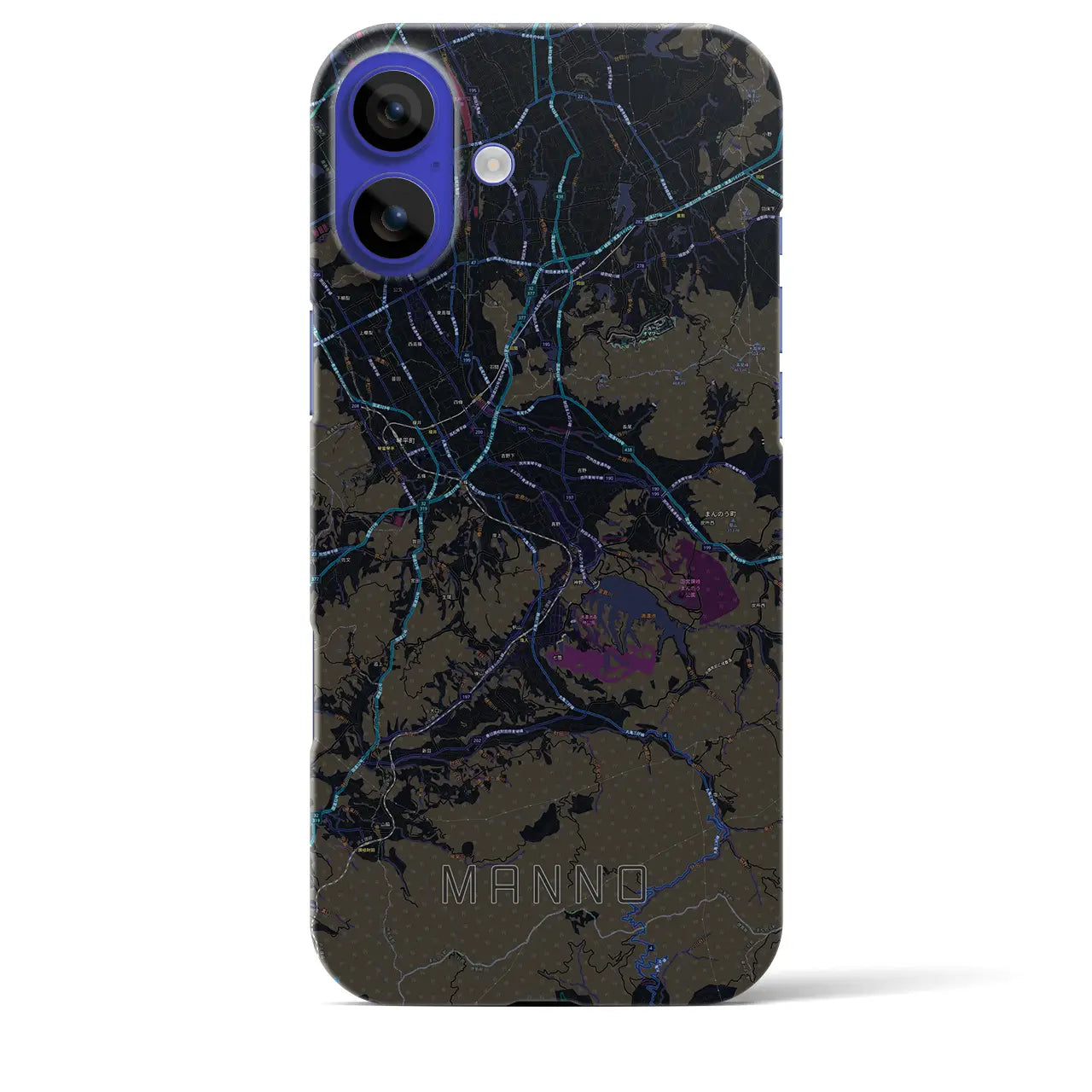 【まんのう(香川県)】地図柄iPhoneケース(バックカバータイプ)