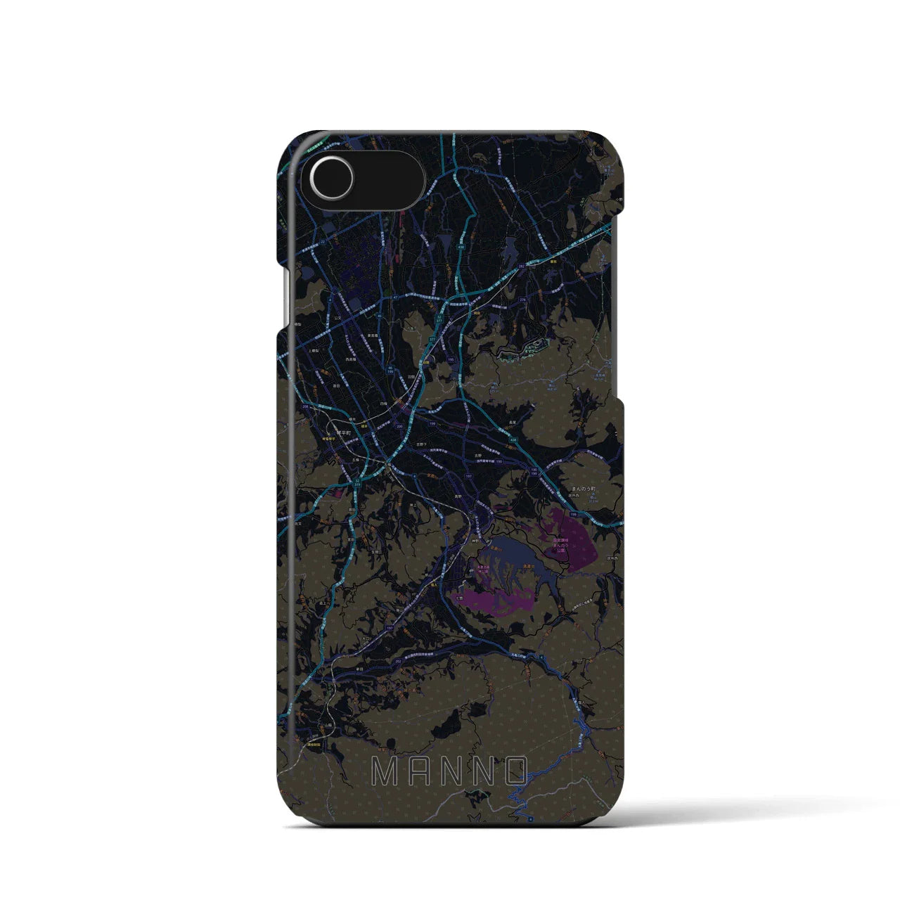 【まんのう(香川県)】地図柄iPhoneケース(バックカバータイプ)