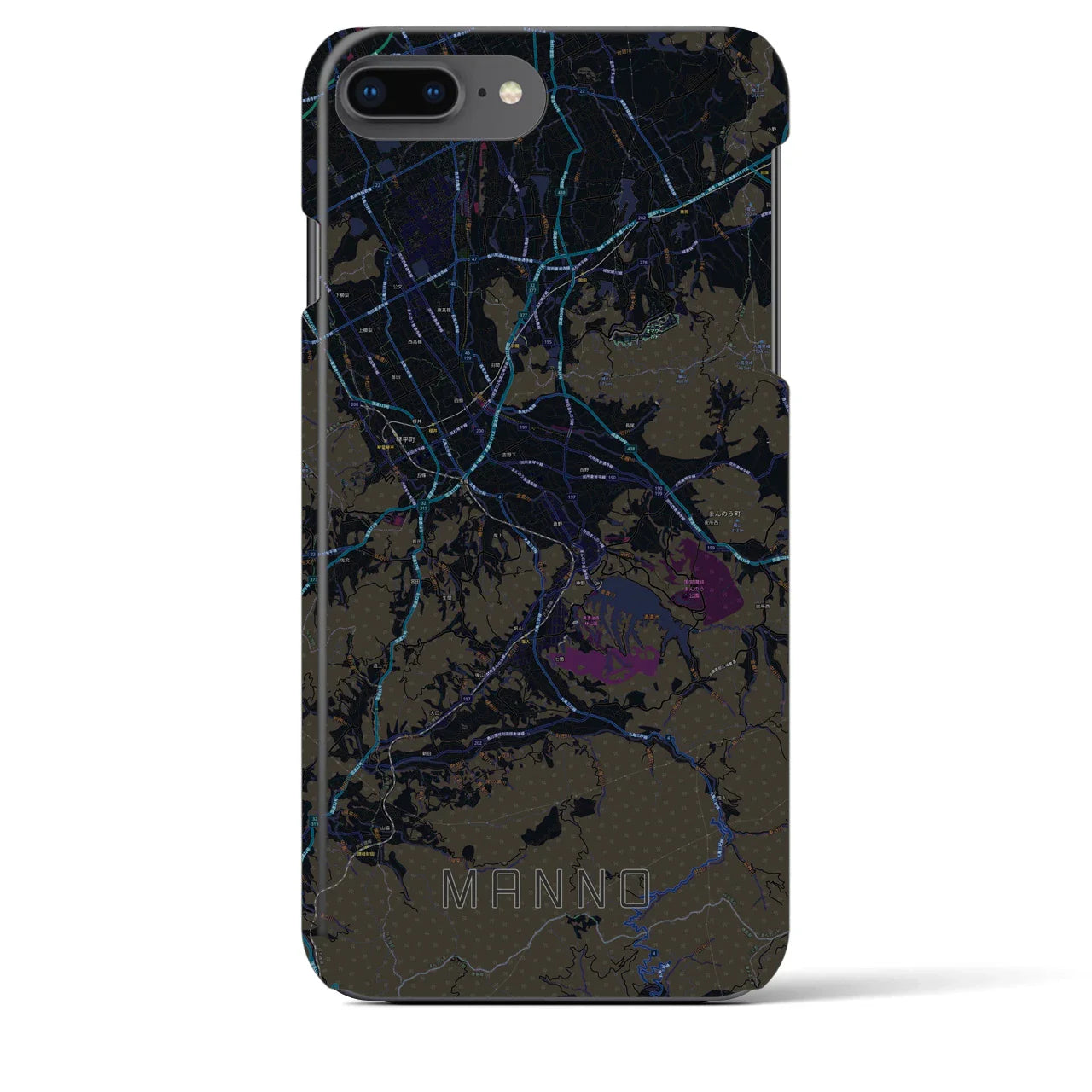 【まんのう(香川県)】地図柄iPhoneケース(バックカバータイプ)