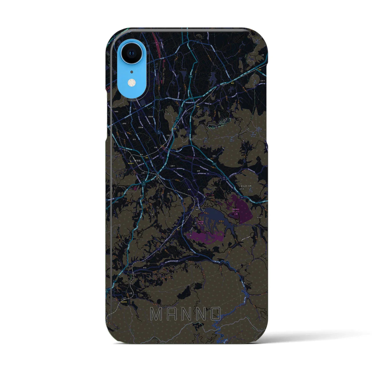 【まんのう(香川県)】地図柄iPhoneケース(バックカバータイプ)