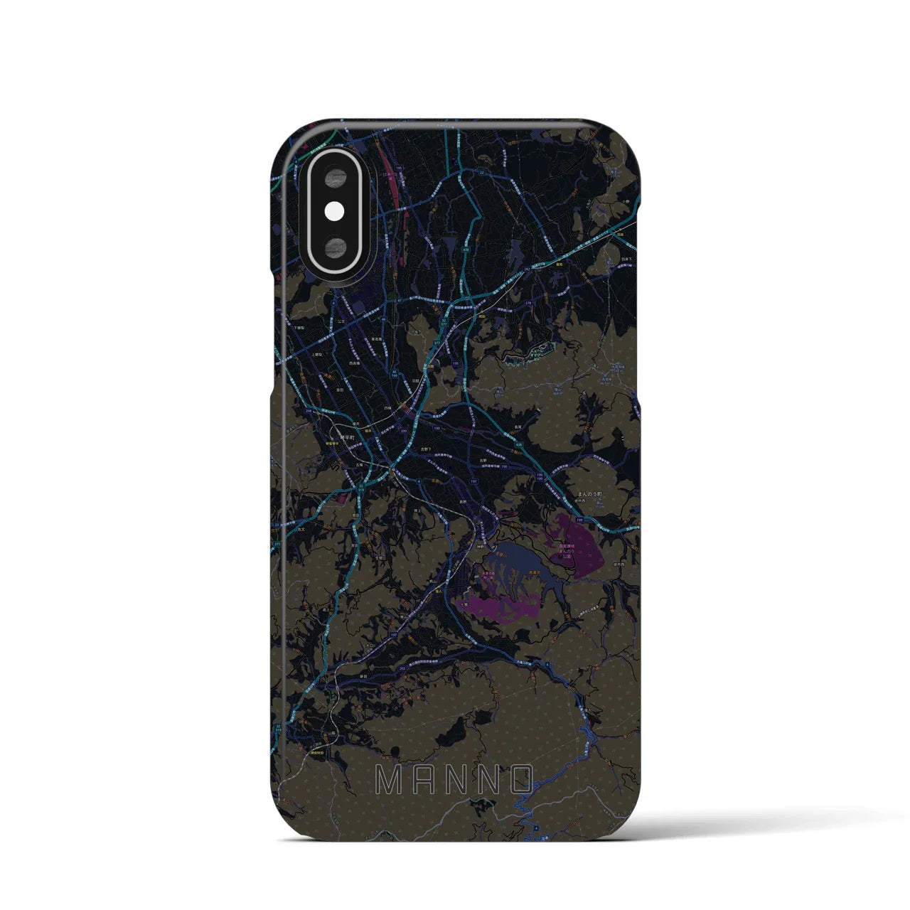 【まんのう(香川県)】地図柄iPhoneケース(バックカバータイプ)