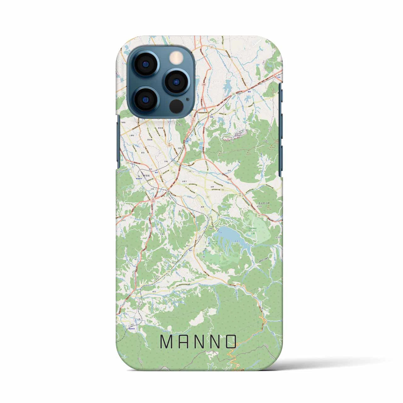 【まんのう(香川県)】地図柄iPhoneケース(バックカバータイプ)