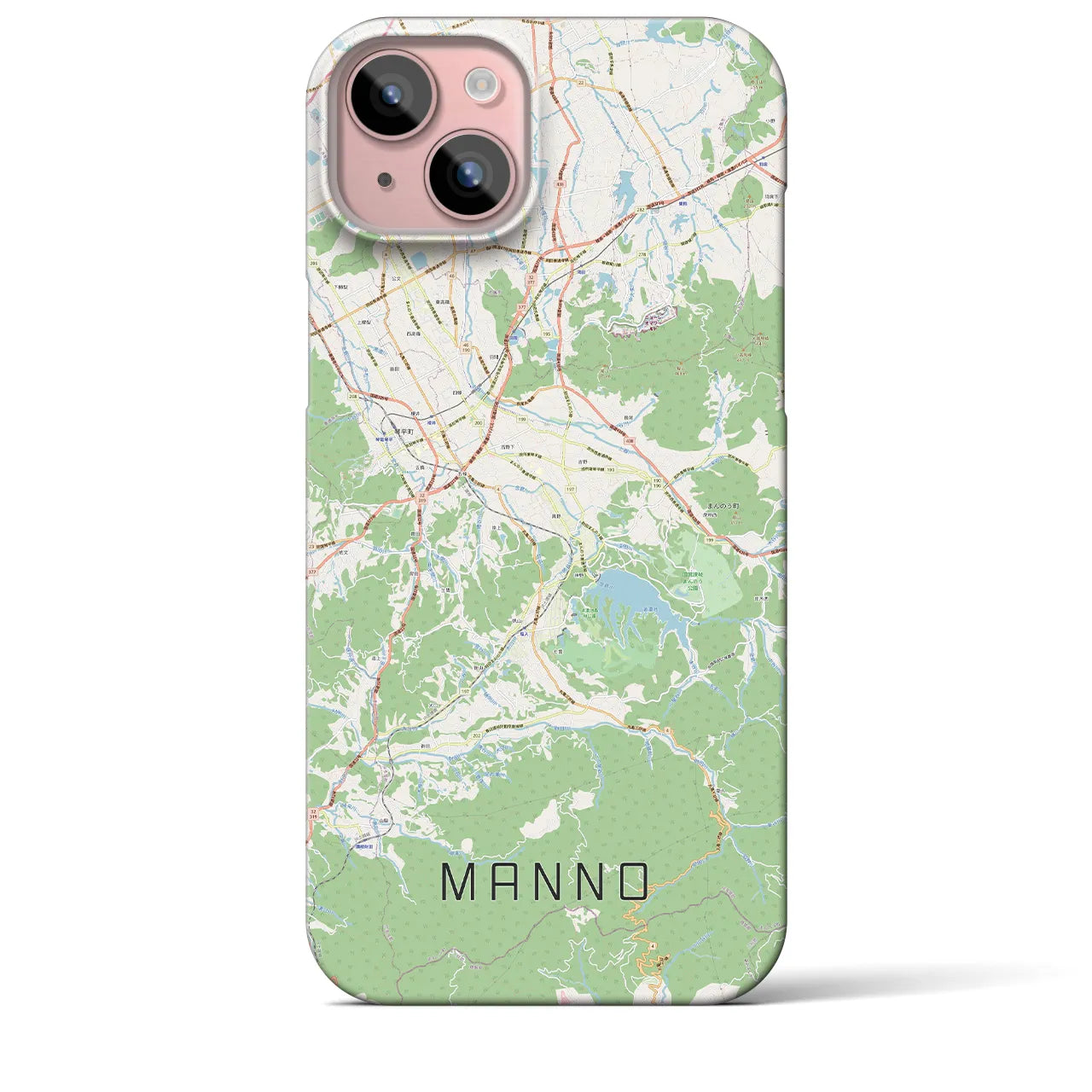 【まんのう(香川県)】地図柄iPhoneケース(バックカバータイプ)