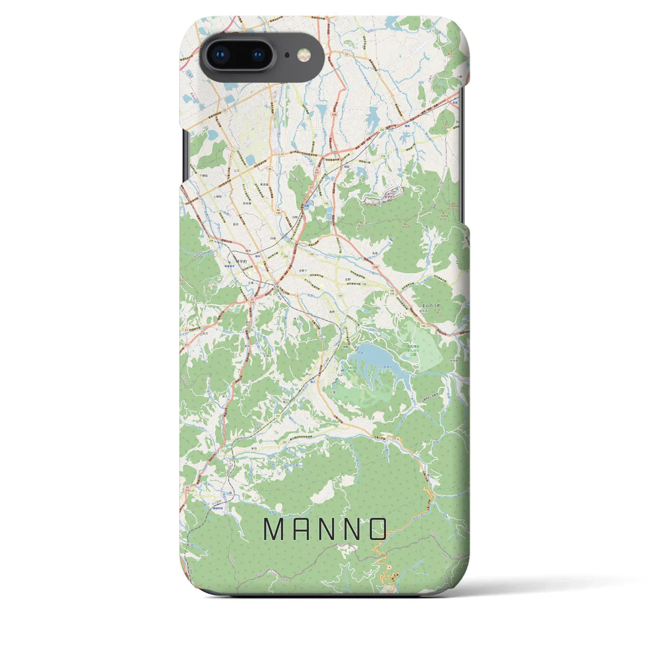 【まんのう(香川県)】地図柄iPhoneケース(バックカバータイプ)