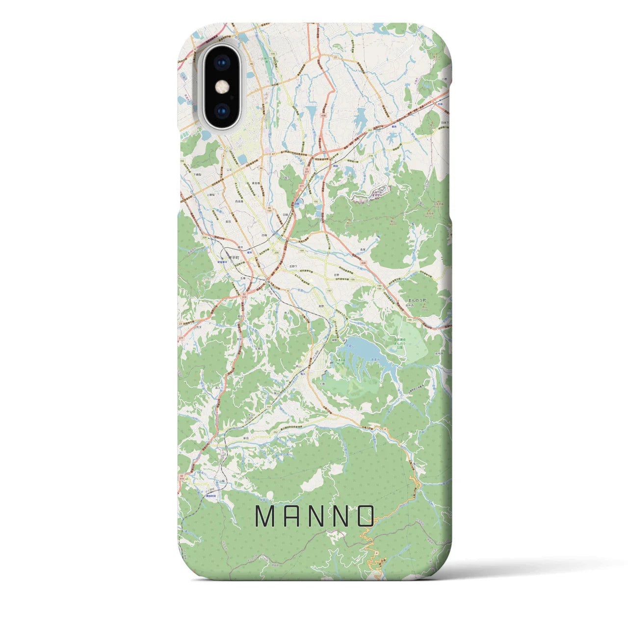 【まんのう(香川県)】地図柄iPhoneケース(バックカバータイプ)