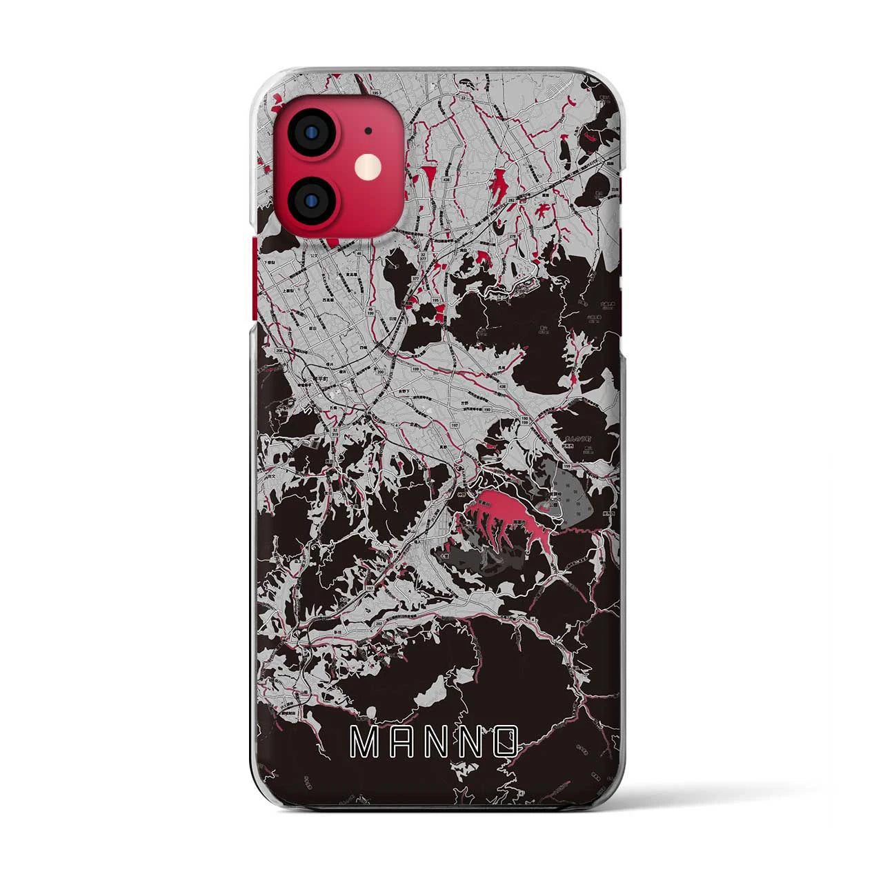 【まんのう(香川県)】地図柄iPhoneケース(クリアタイプ)